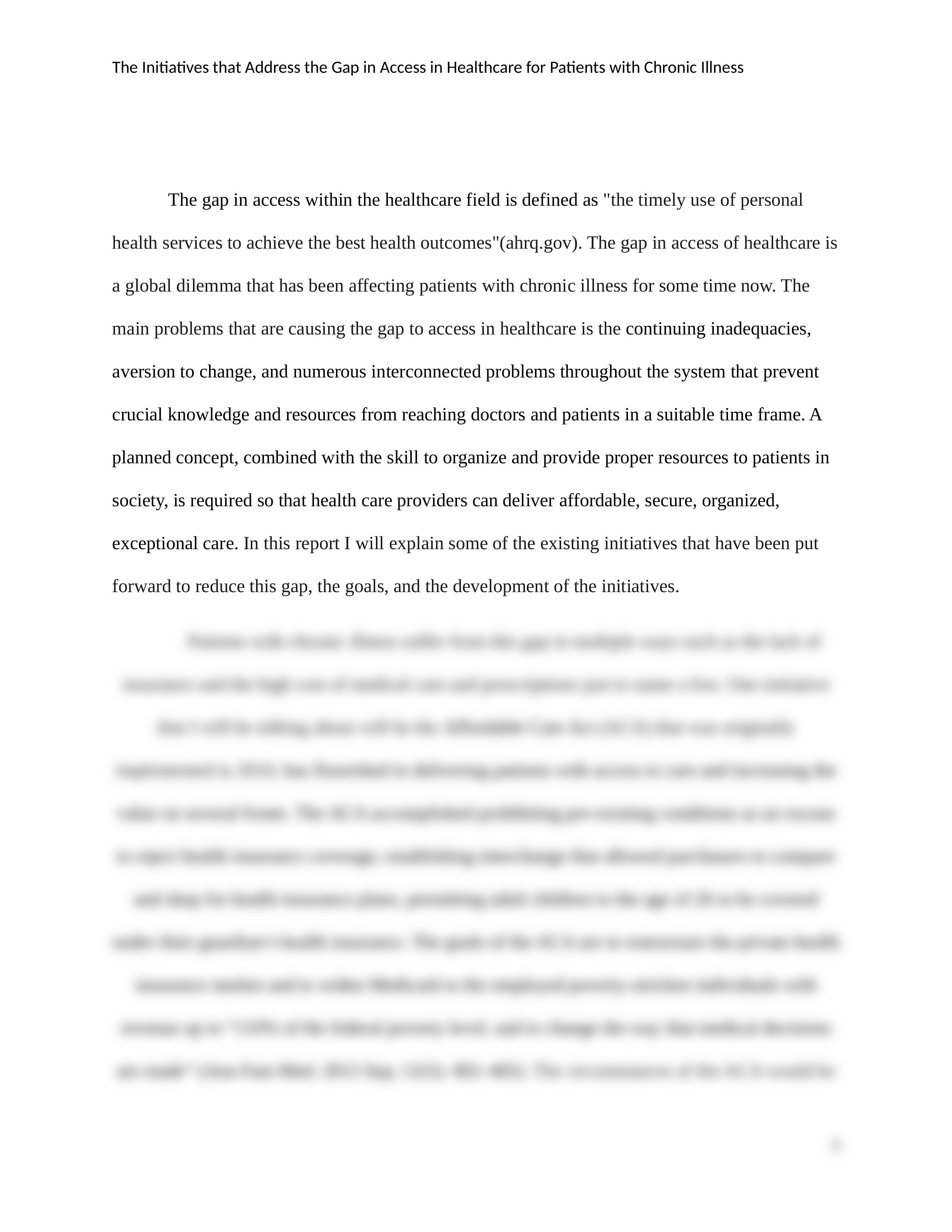 The Initiatives that Address the Gap in Access in Healthcare for Patients with Chronic Illness.docx_dtzdis2huzb_page2