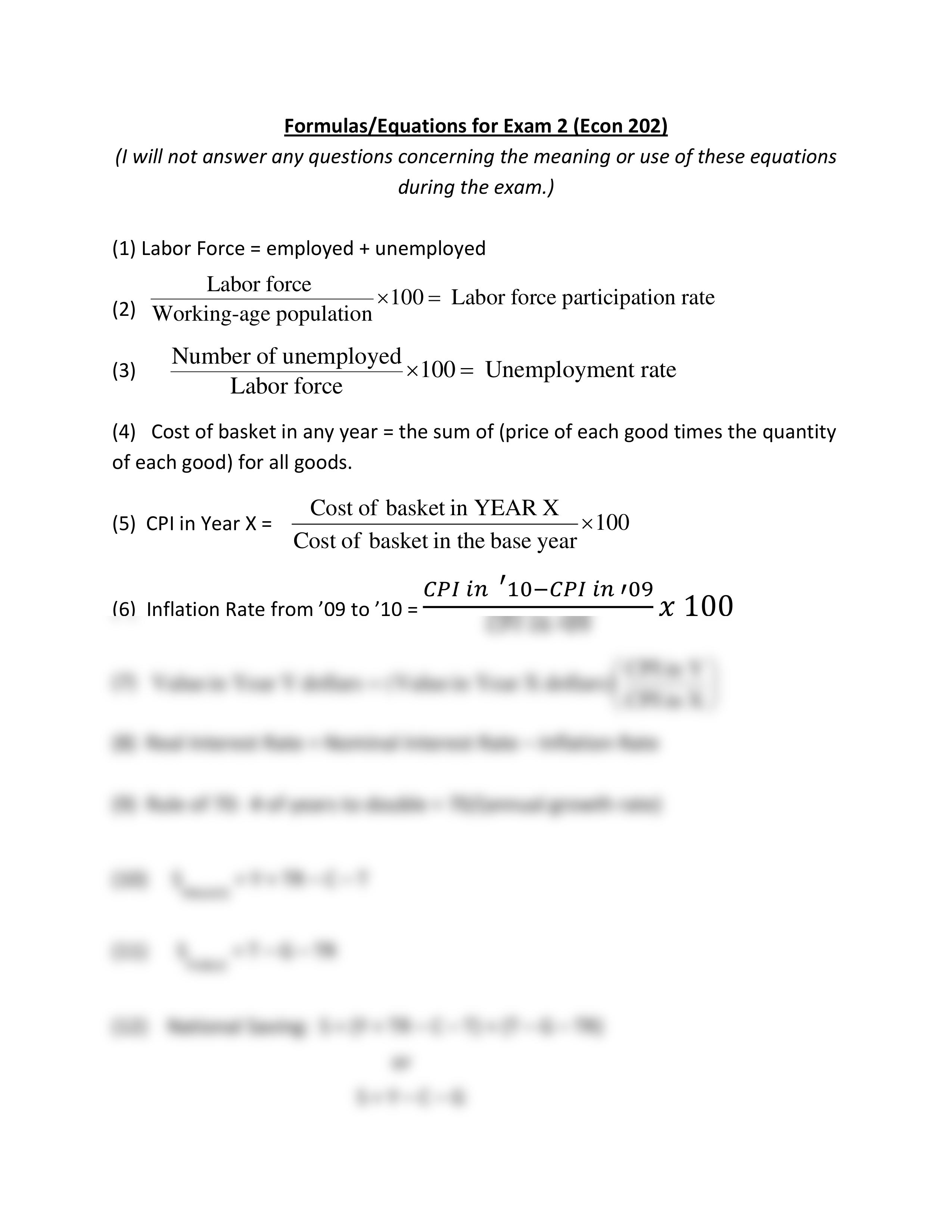 Formula Sheet for Exam 2 (Econ 202)_duhjygbjme7_page1