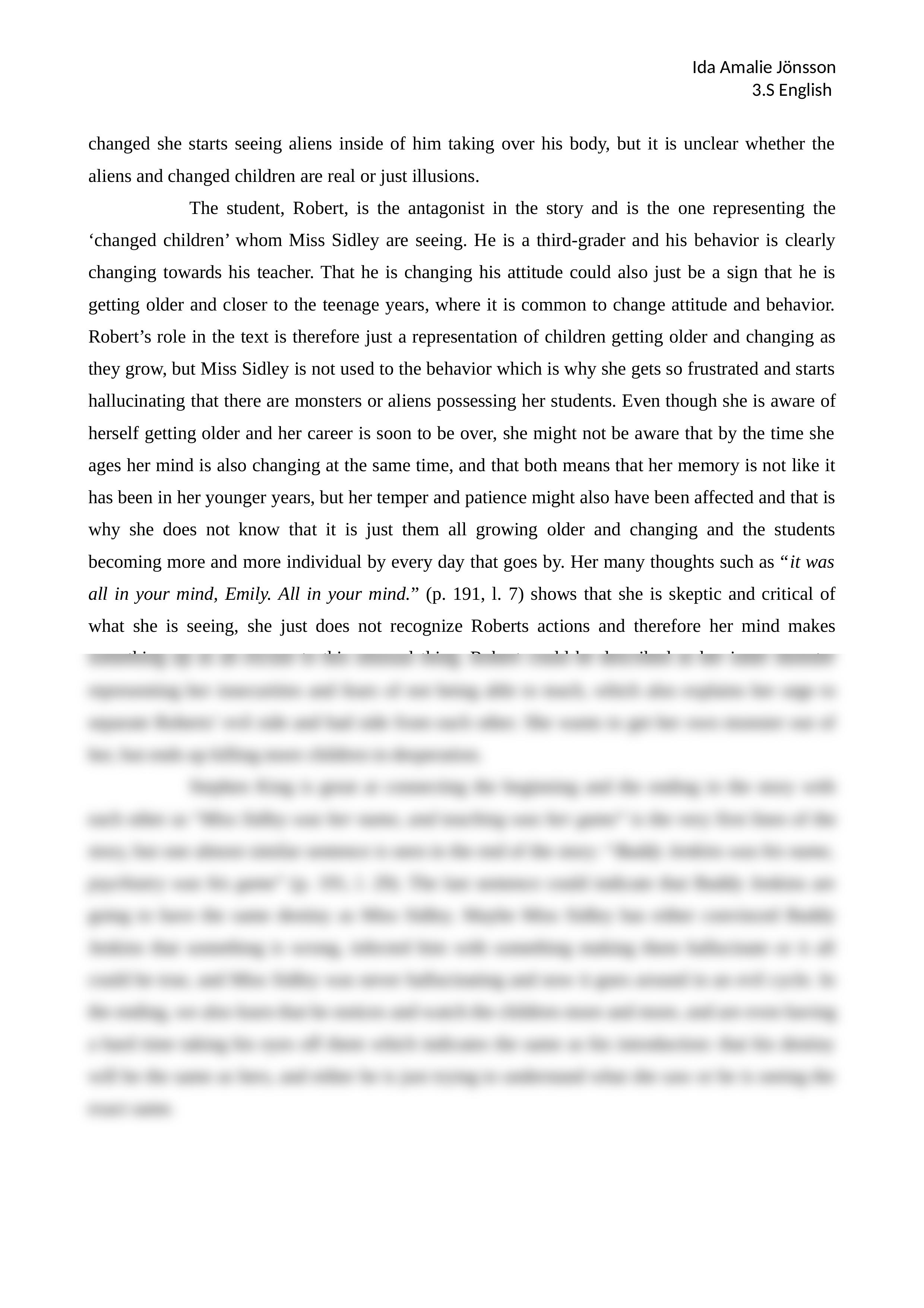 Analytical essay of Stephen King's suffer the little children.docx_dxmffwfyutm_page2