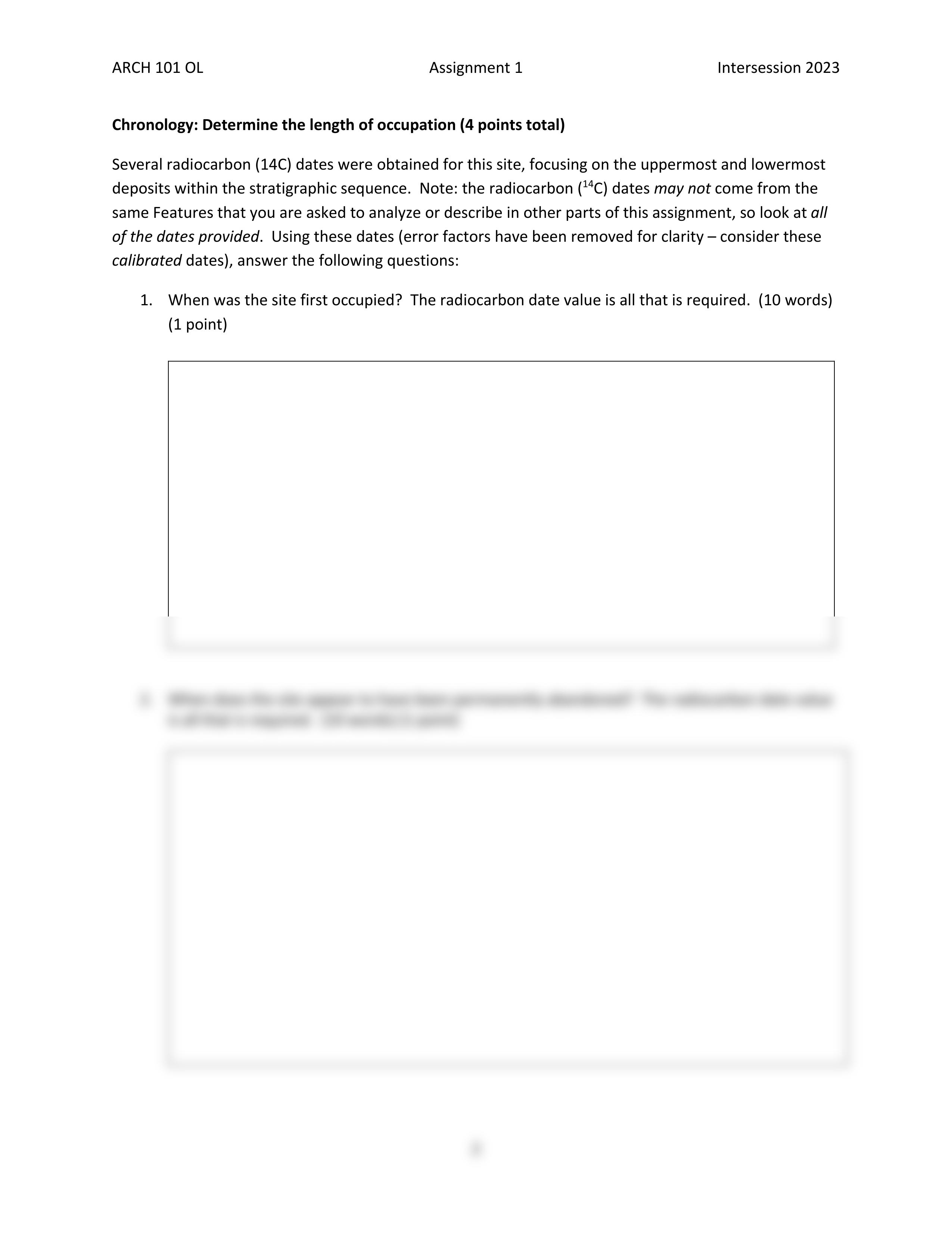 Archaeology 101 OL Stratigraphic Interpretation Assignment 1 Response Form Intersession Summer 2023._dxp50vpw47r_page2