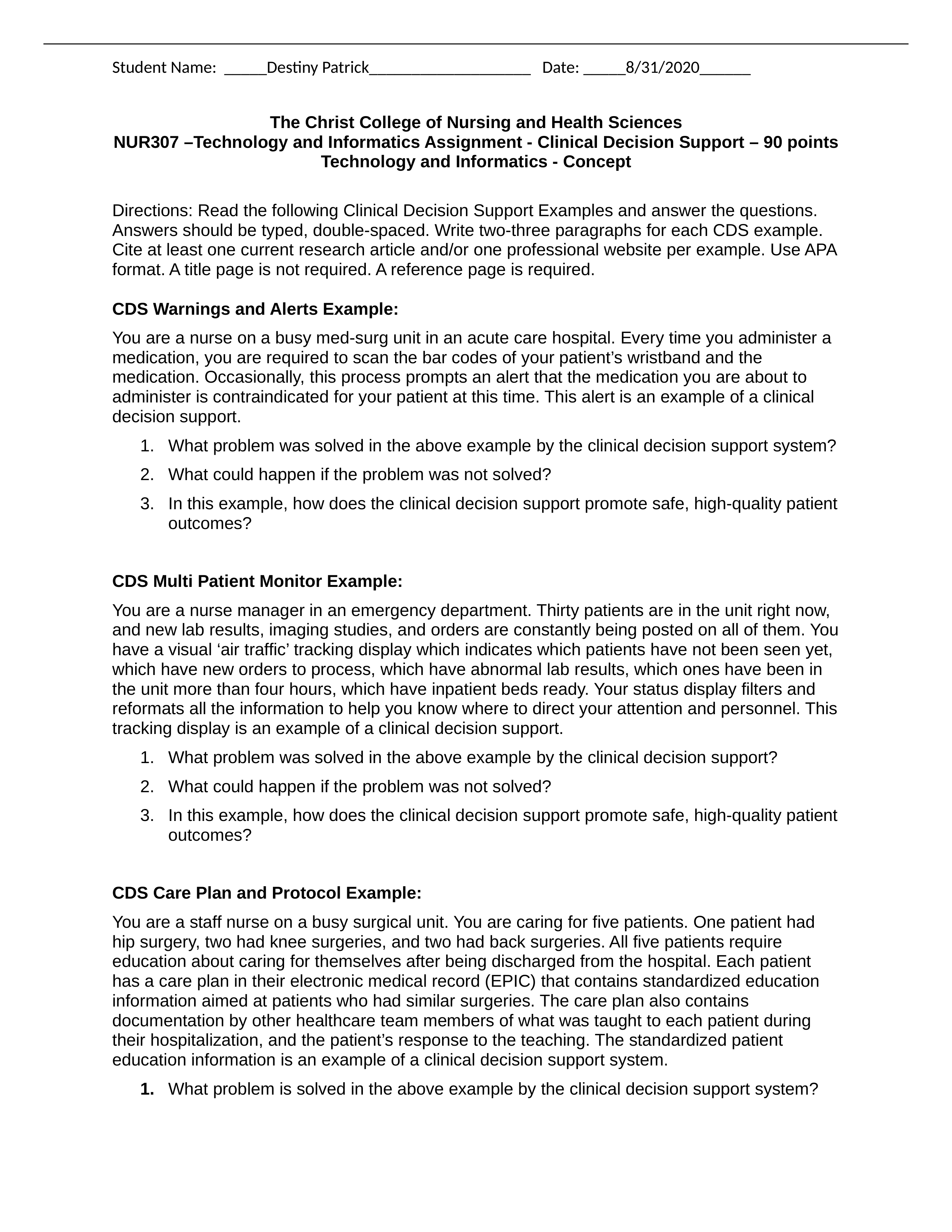 Technology and Informatics Written Assignment Clinical Decision Support_2020.docx_d022mjfbnw1_page1