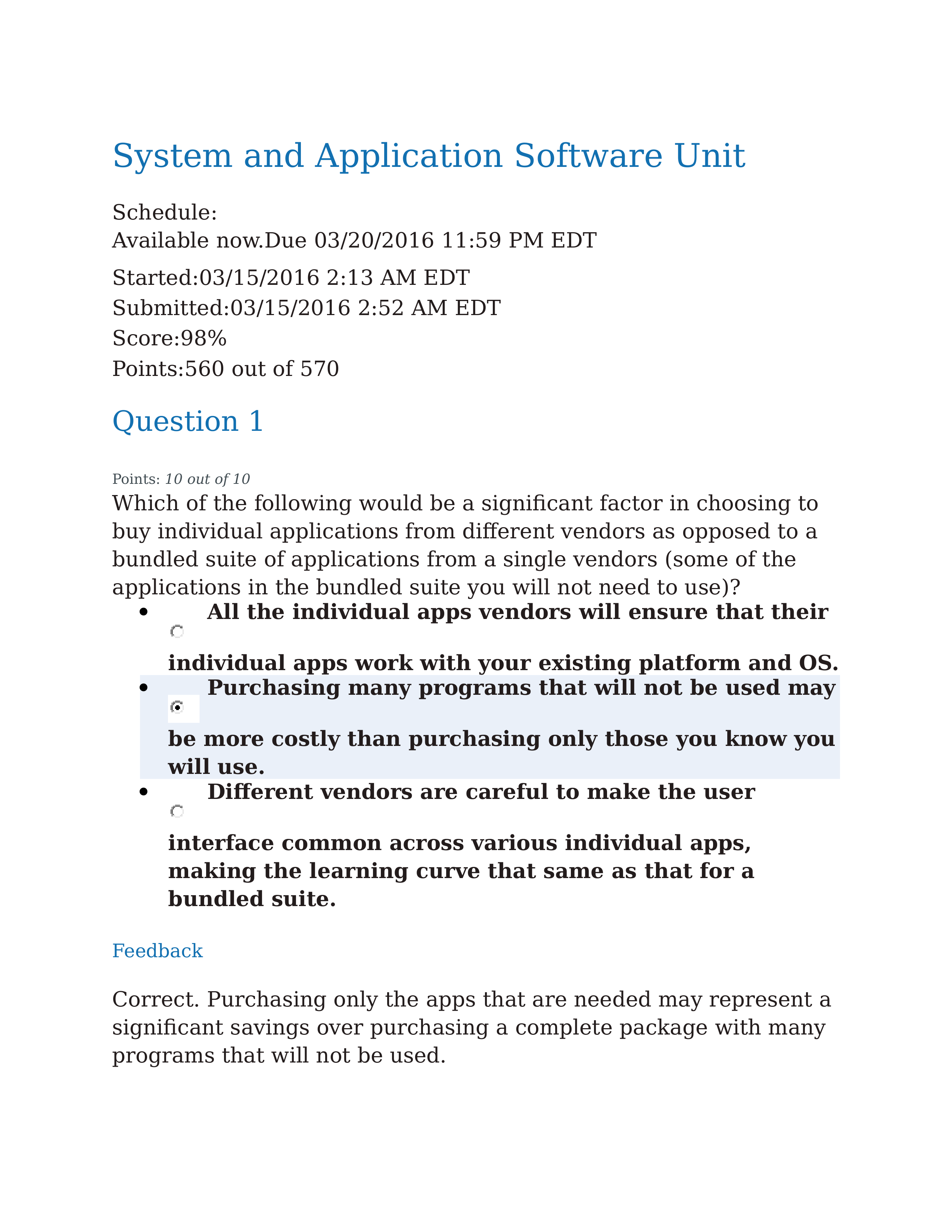 System and Application Software Unit quiz 12 ifsm 201_d05n5i32is9_page1