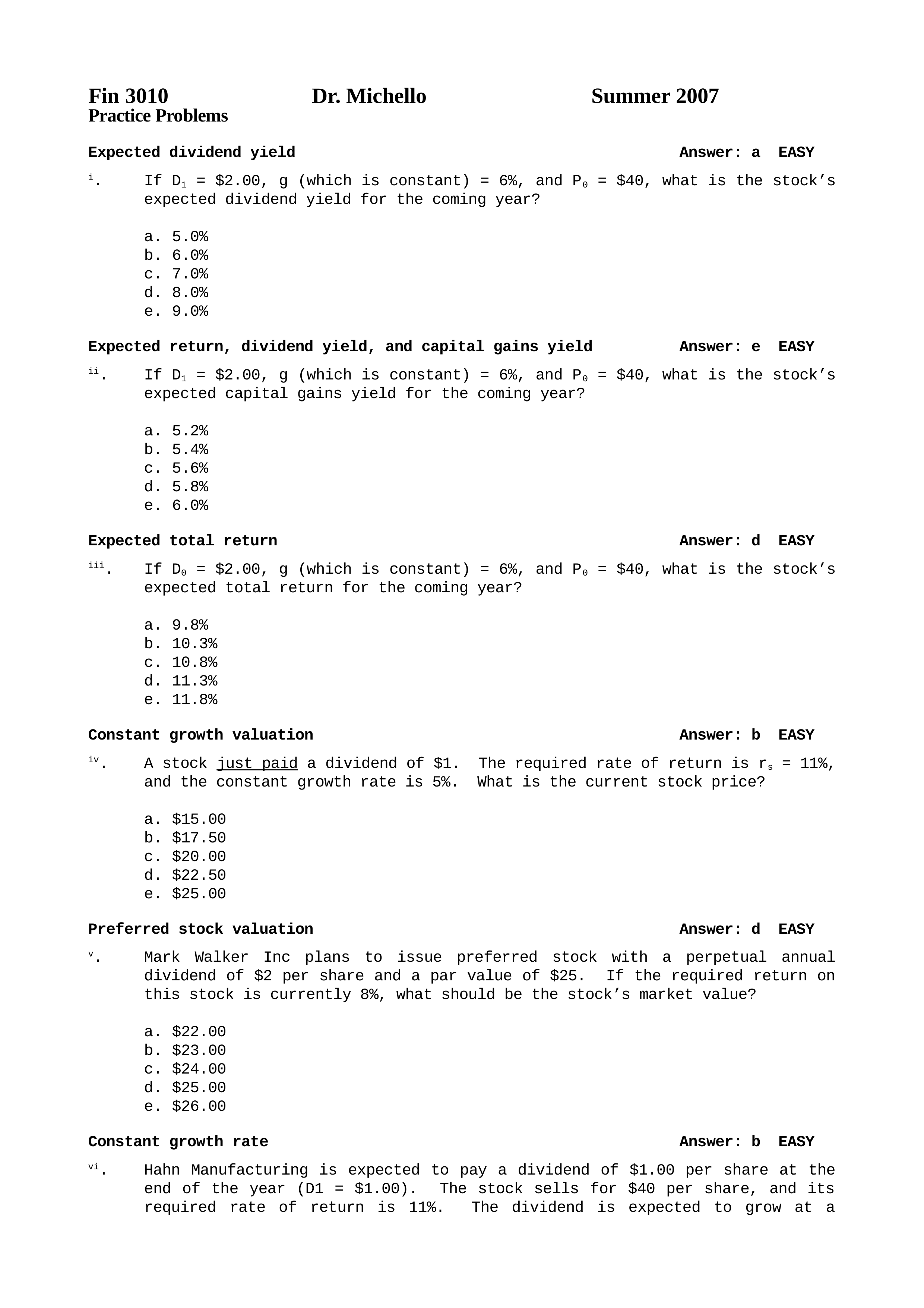 Fin 3010 Practice Problems Exam 3 Summer 2007_d0uudcmngil_page1