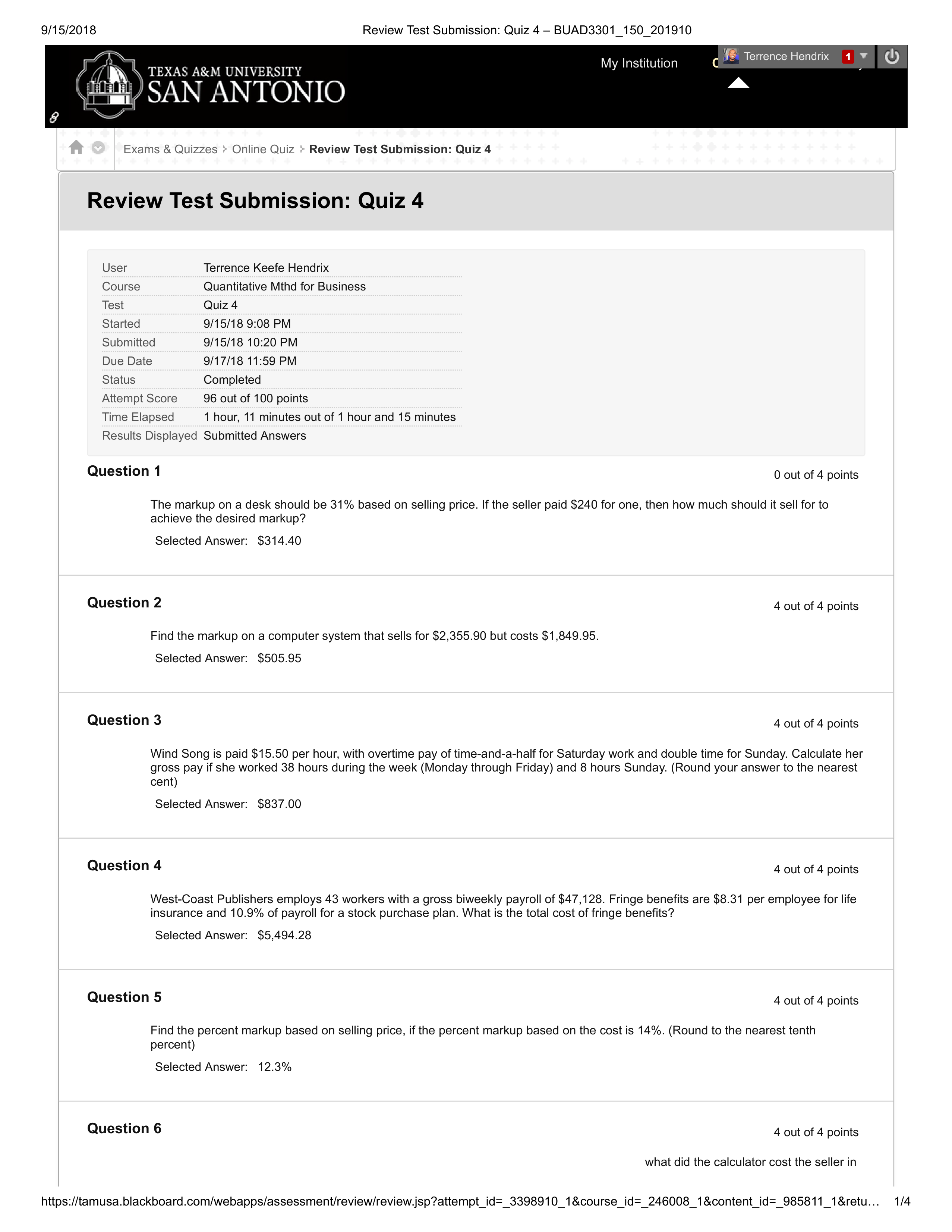 2nd Review Test Submission_ Quiz 4 - BUAD3301_150_201910.pdf_d13tzyz2809_page1