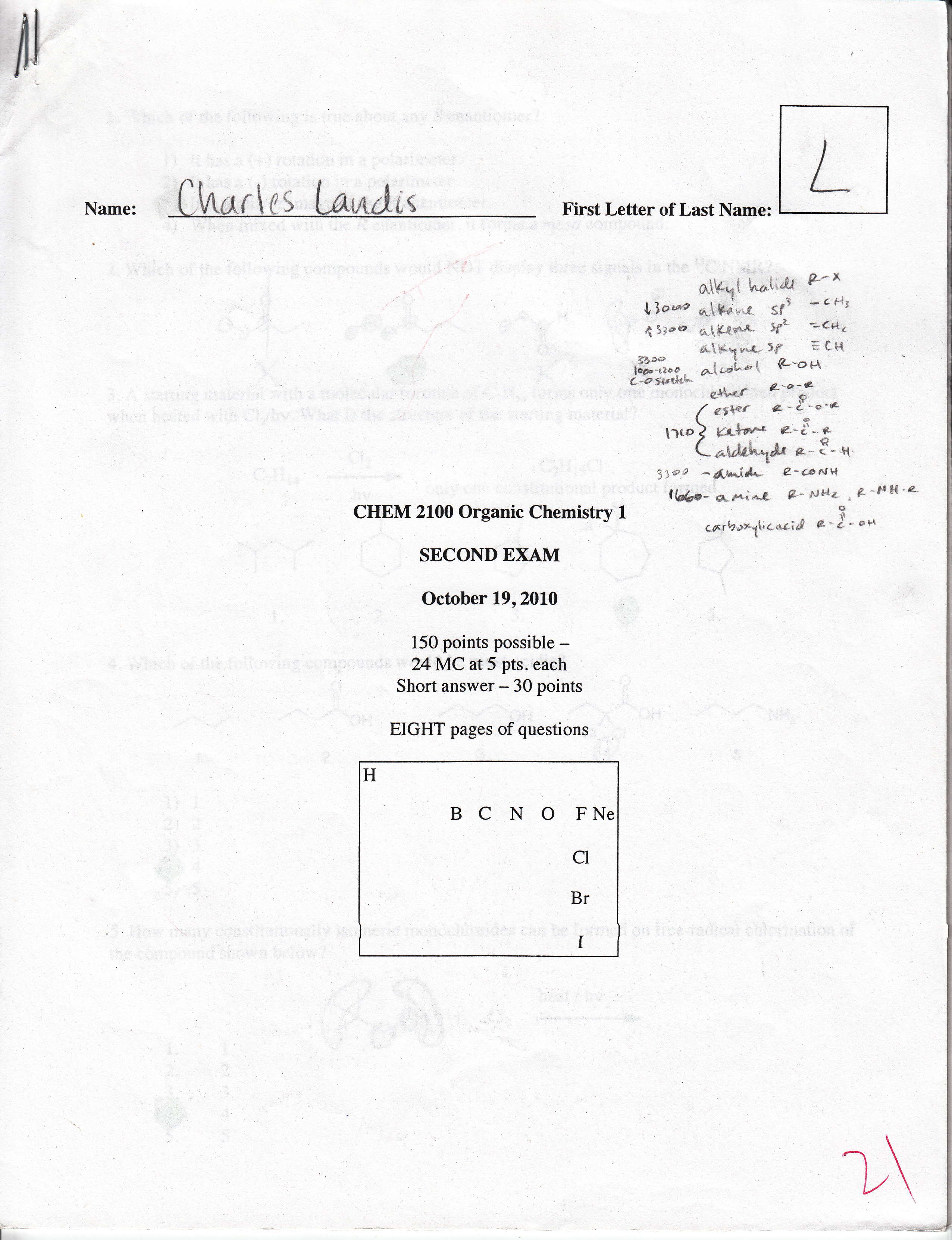 Chem 2100 Organic Chemistry 1 Exam #2_d194gankki2_page1