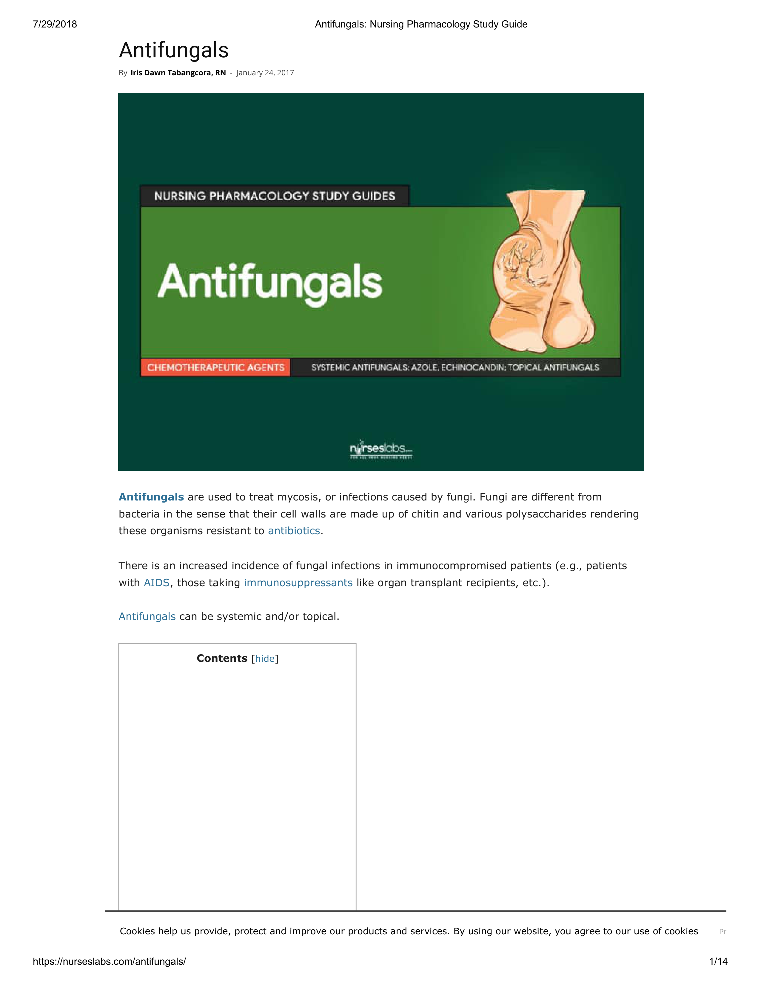 Antifungals Nursing Pharmacology Study Guide.pdf_d1xg2q6hrz2_page1