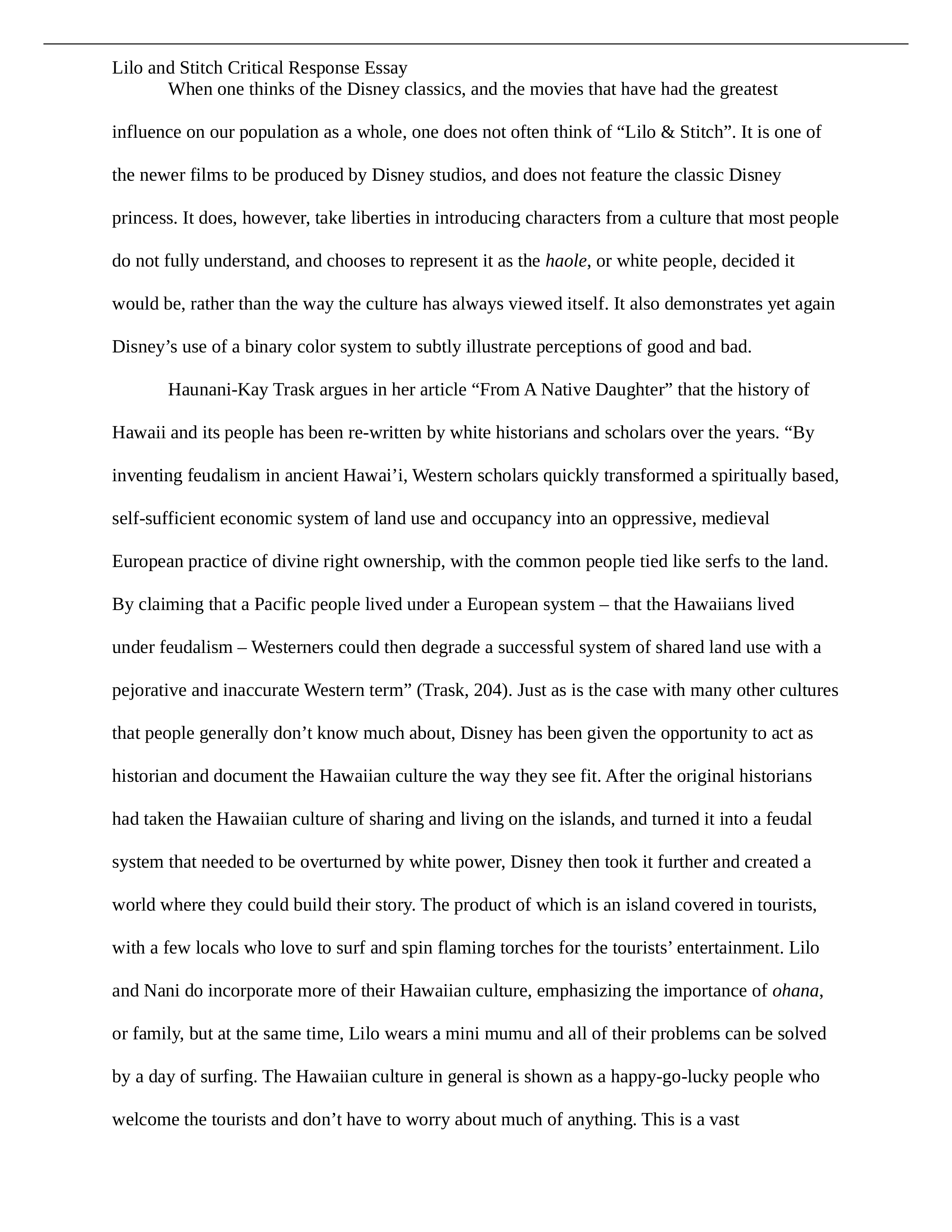 Lilo and Stitch Critical Response Essay Example(1)_d2mpi9bloq3_page1