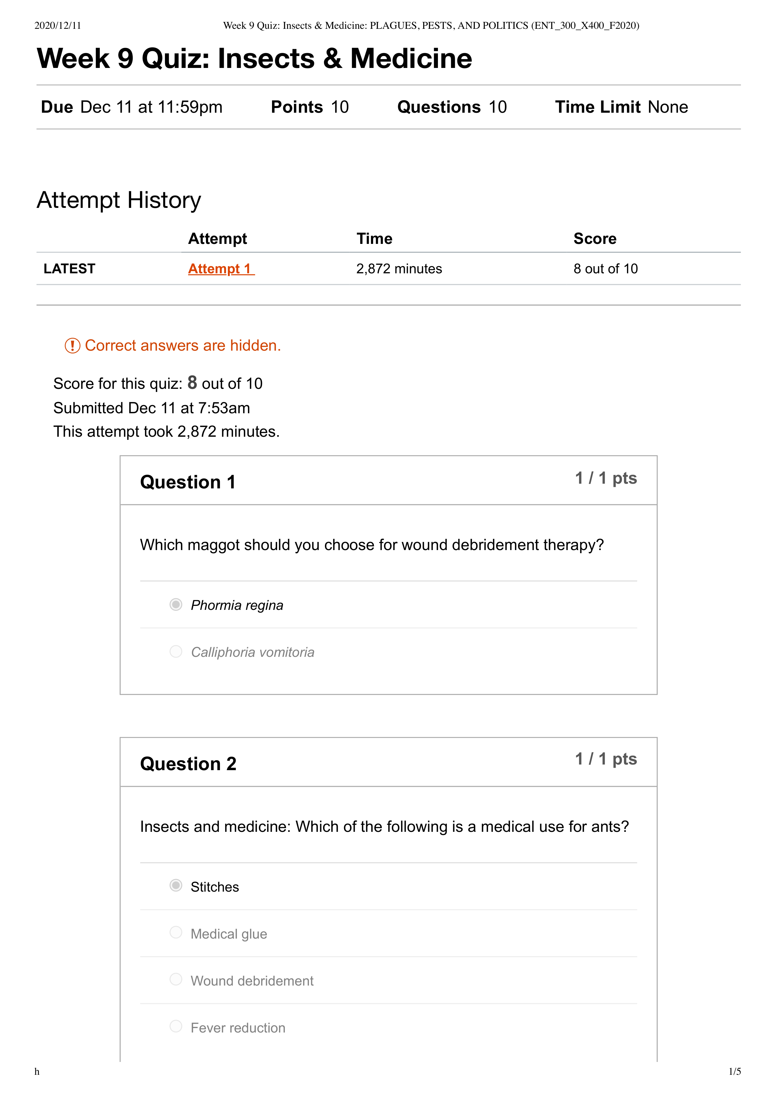 Week 9 Quiz_ Insects & Medicine_ PLAGUES, PESTS, AND POLITICS (ENT_300_X400_F2020).pdf_d2oifbntfwk_page1