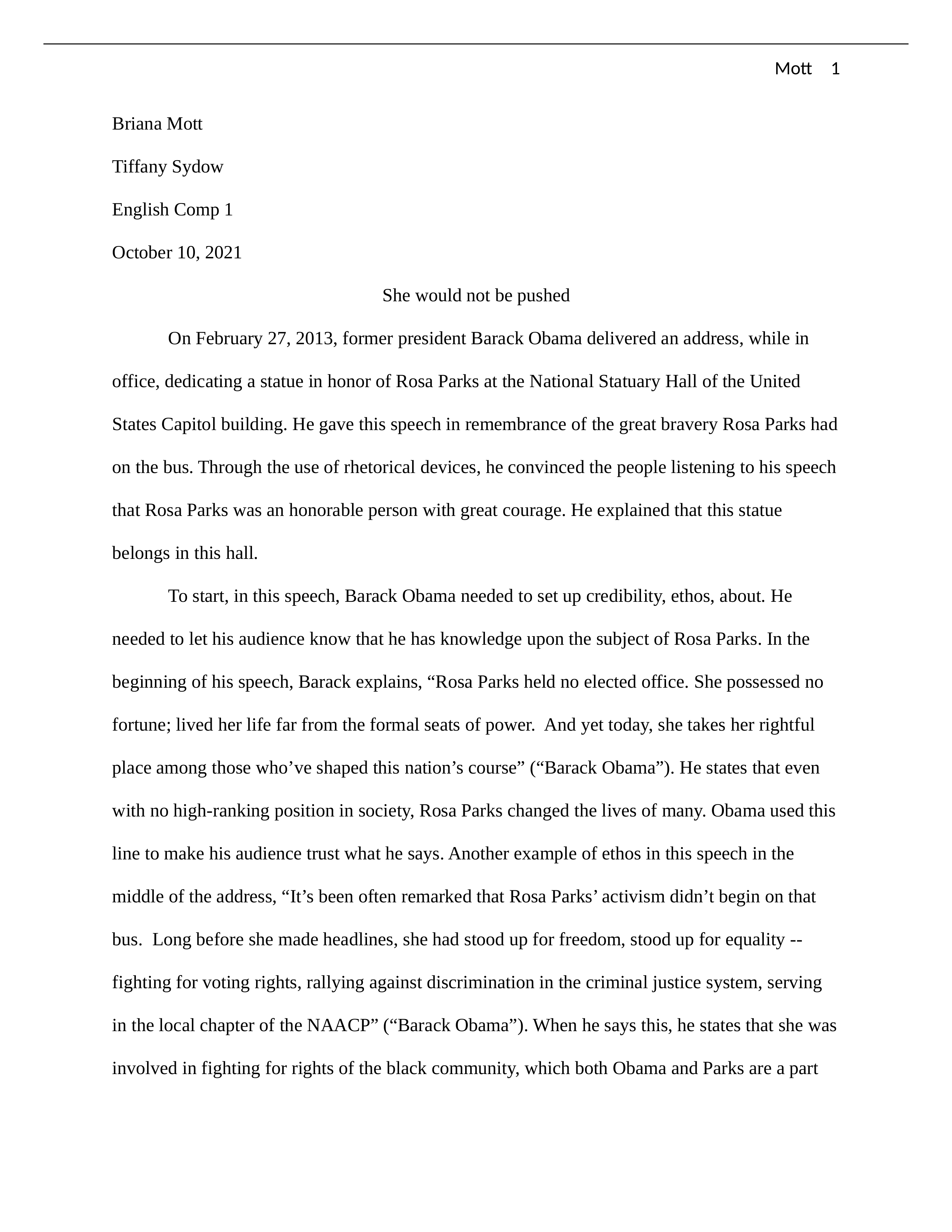 Rhetorical analysis of Obama dedication speech of Rosa Parks Statue.docx_d35zirhdrqt_page1