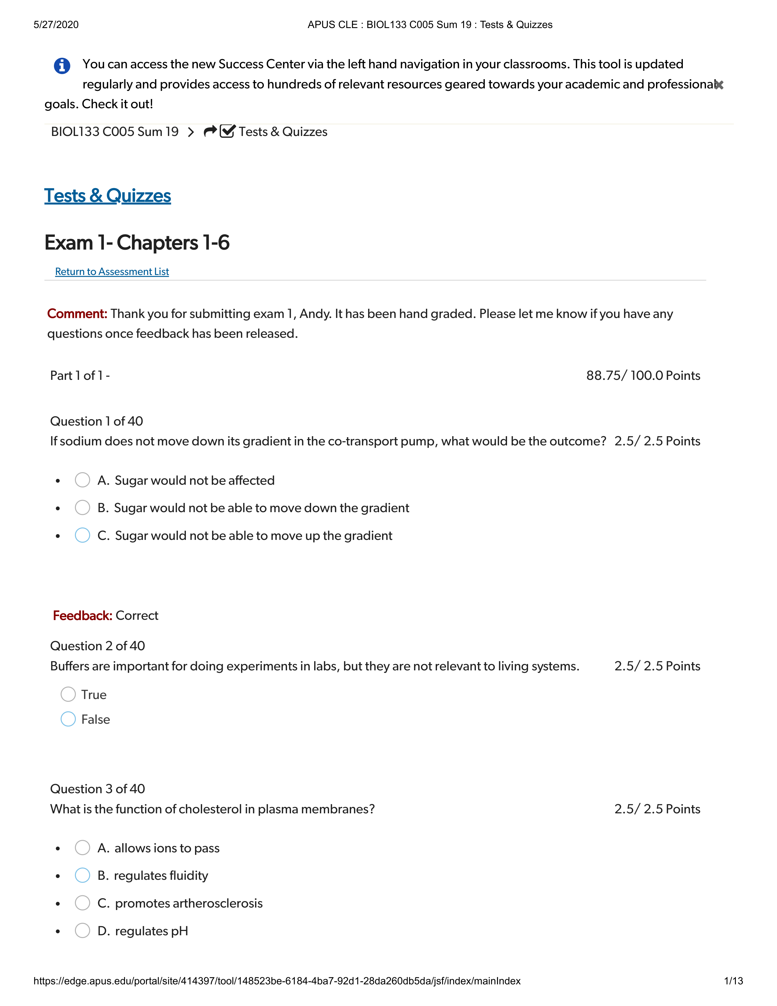 APUS CLE _ BIOL133 C005 Sum 19 _ Tests & Quizzes Exam 1.pdf_d362gyvoyt8_page1