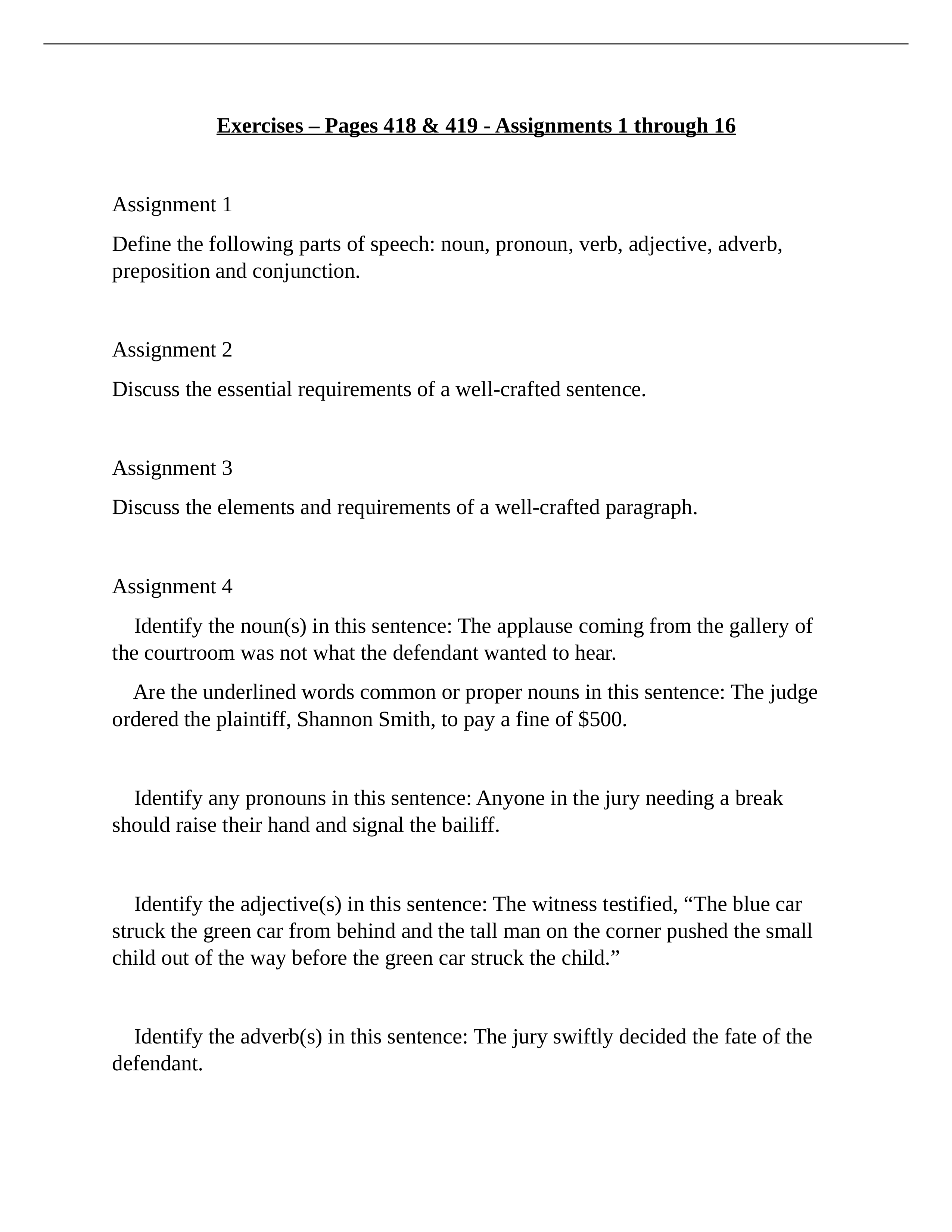 Legal Research Analysis & Writing-Exercises & Aaignments-Pg 418 & 419.docx_d3csihu2cxq_page1