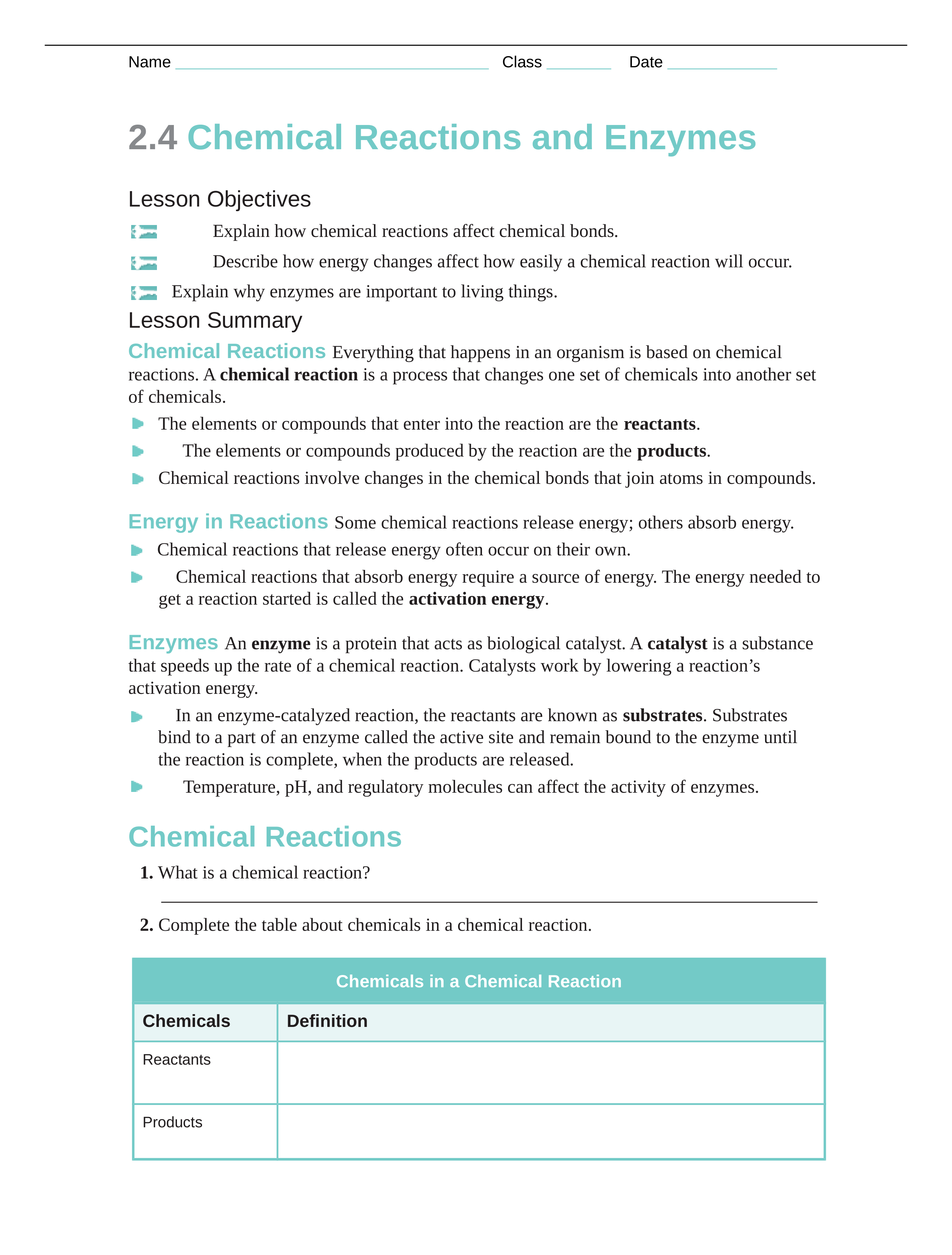 Chemical Reactions and Enzymes Worksheet_d3ehn5nx7aj_page1