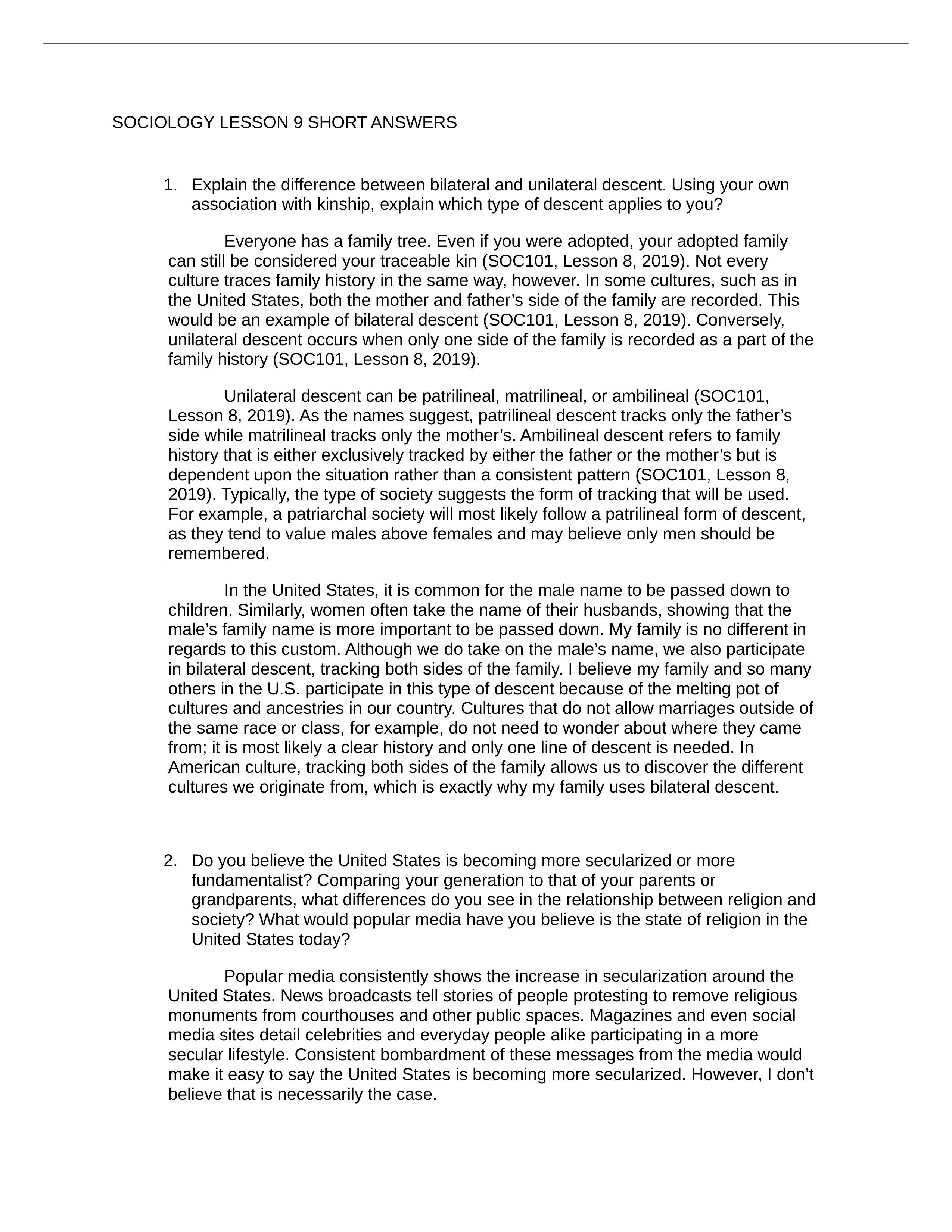 SOCIOLOGY LESSON 9 SHORT ANSWERS_d3jbompfiqs_page1