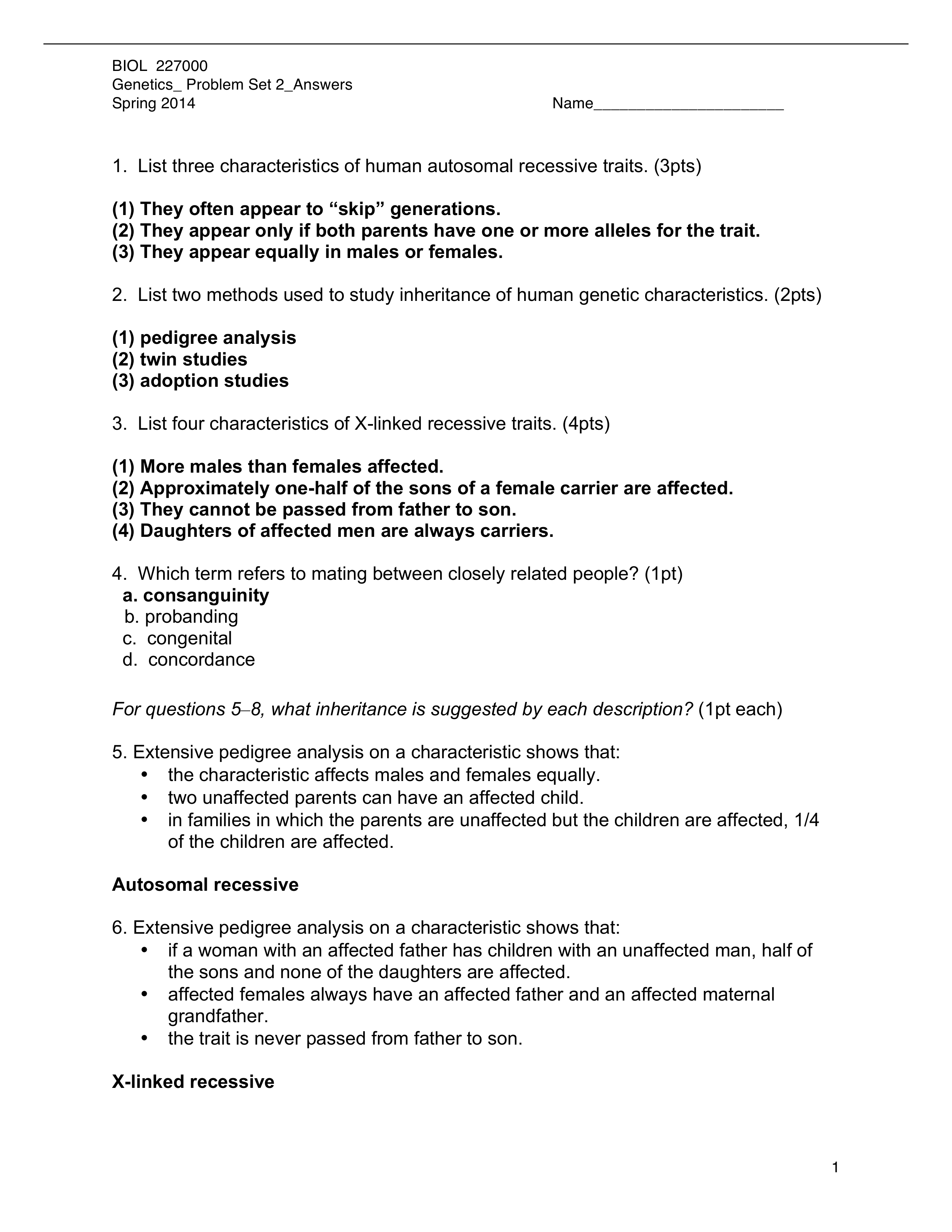 Genetics_Problem+Set+2_Spring+2014_Answers_d405oqnqpj7_page1