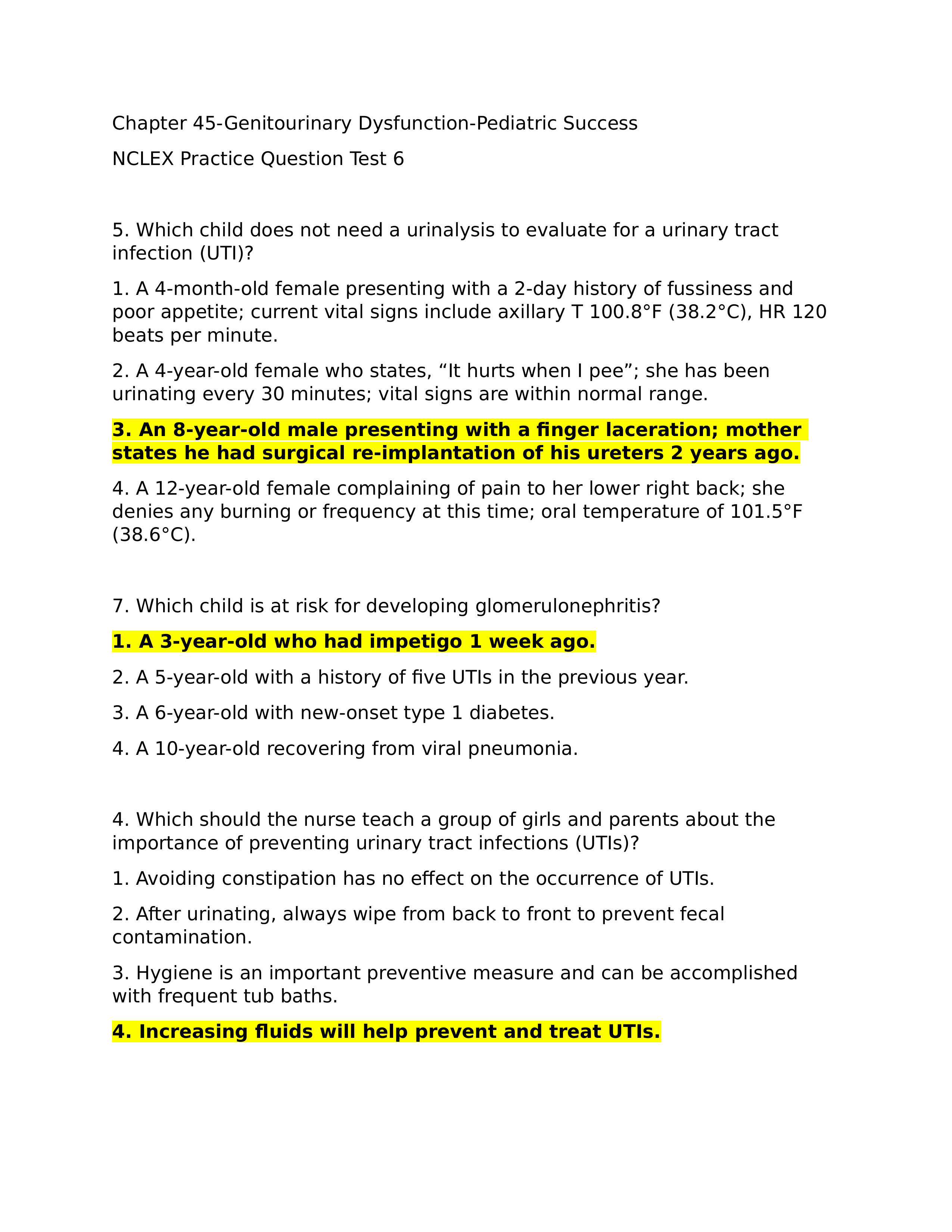 Test 6 Chapter 45 Practice Question Pediatric Success.doc_d4j4cmgbznq_page1