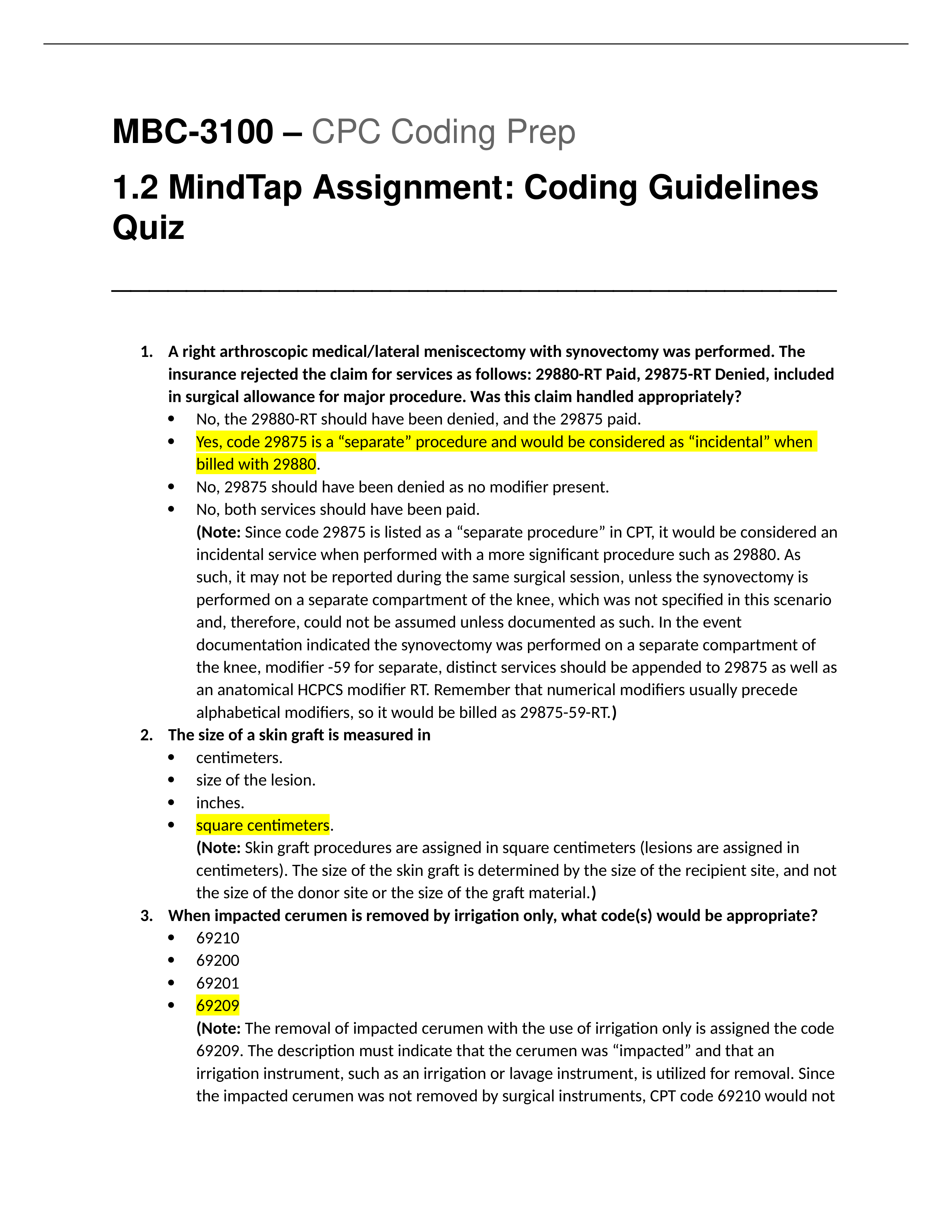 MBC3100 - CPC Coding Prep - 1.2 MindTap Assignment - Coding Guidelines Quiz.docx_d596kwck6sk_page1