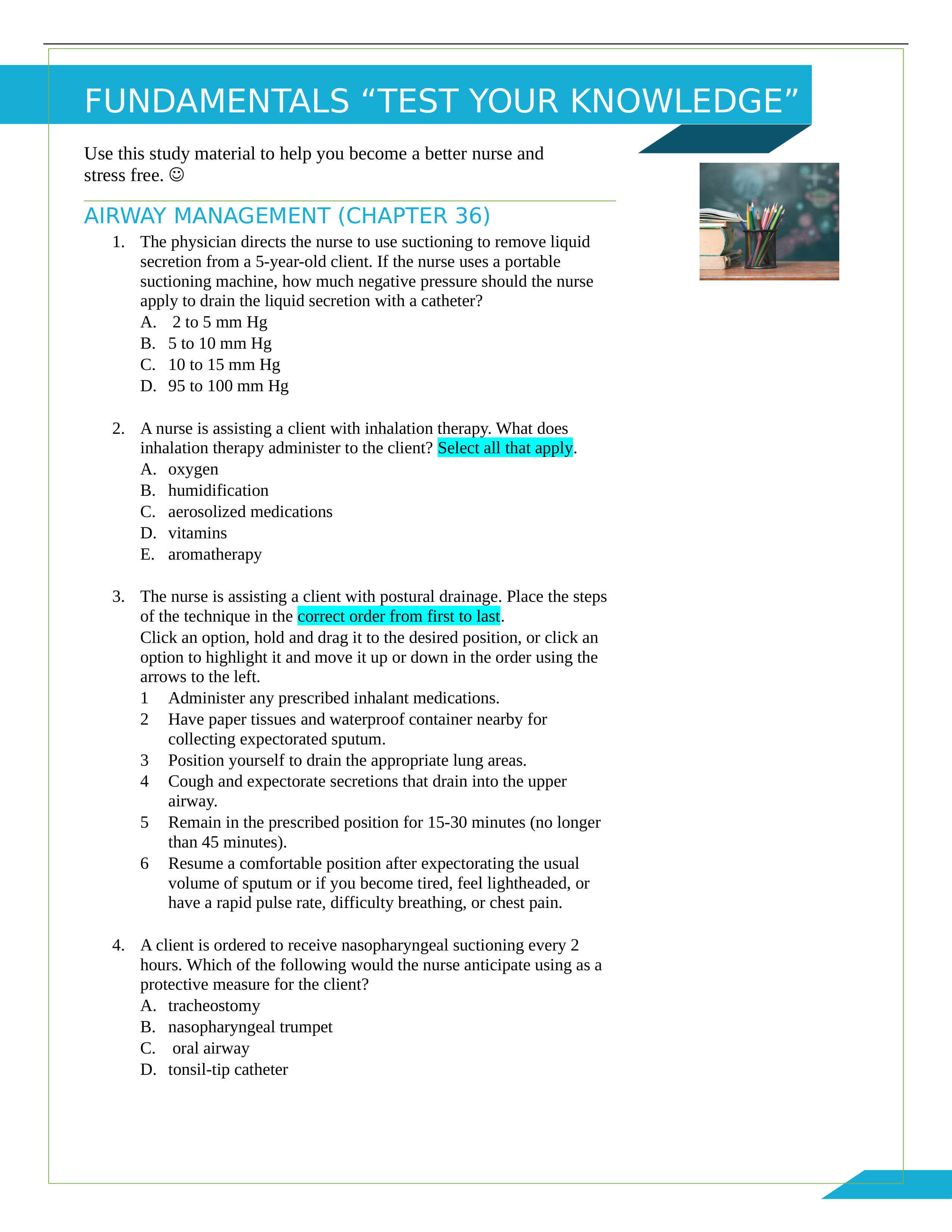 Study Guide Airway management and Wounds.docx_d5by9xq4djd_page1