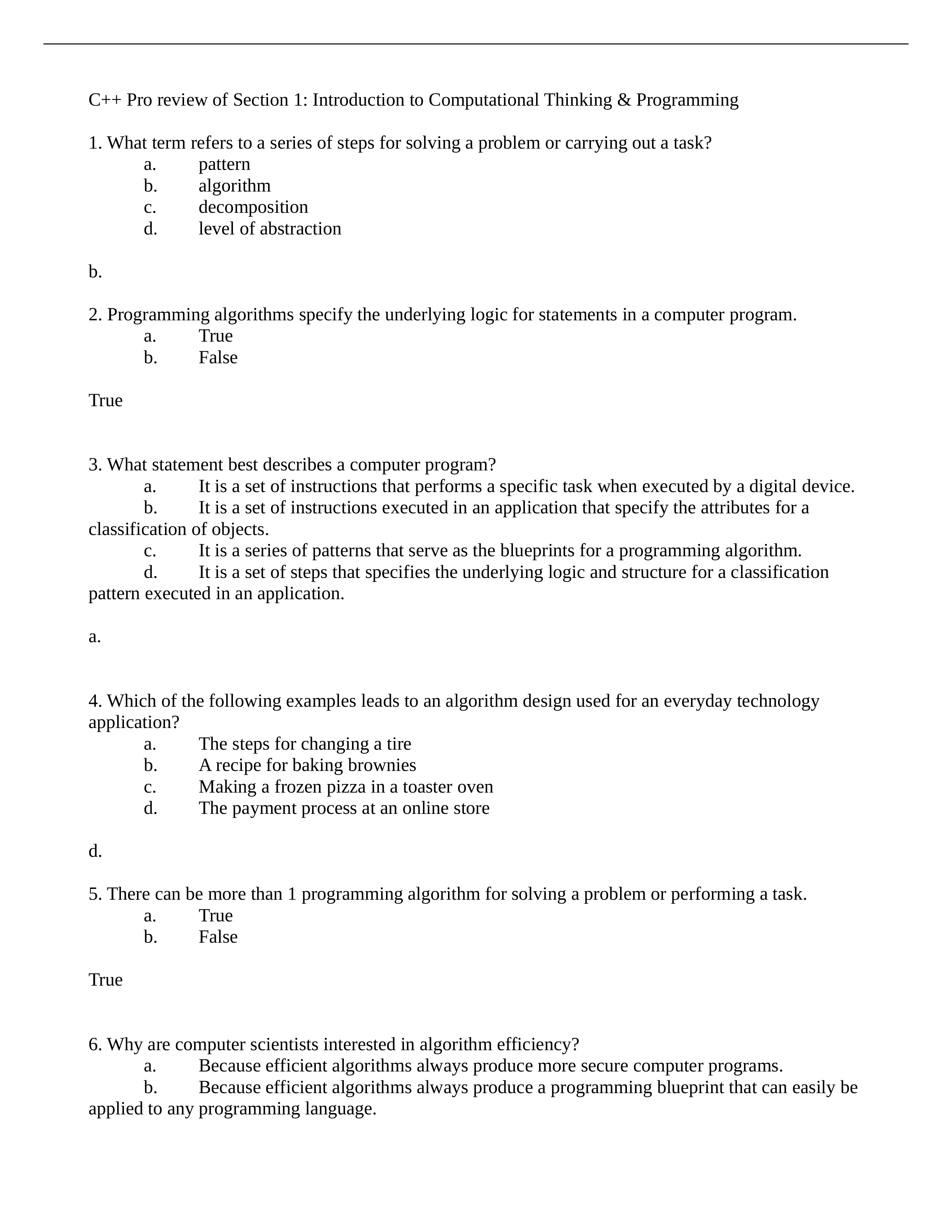 pro guide c++ intro to computational thinking (study guide, quiz prep sheet) pt I.odt_d5z6ptlpzg1_page1