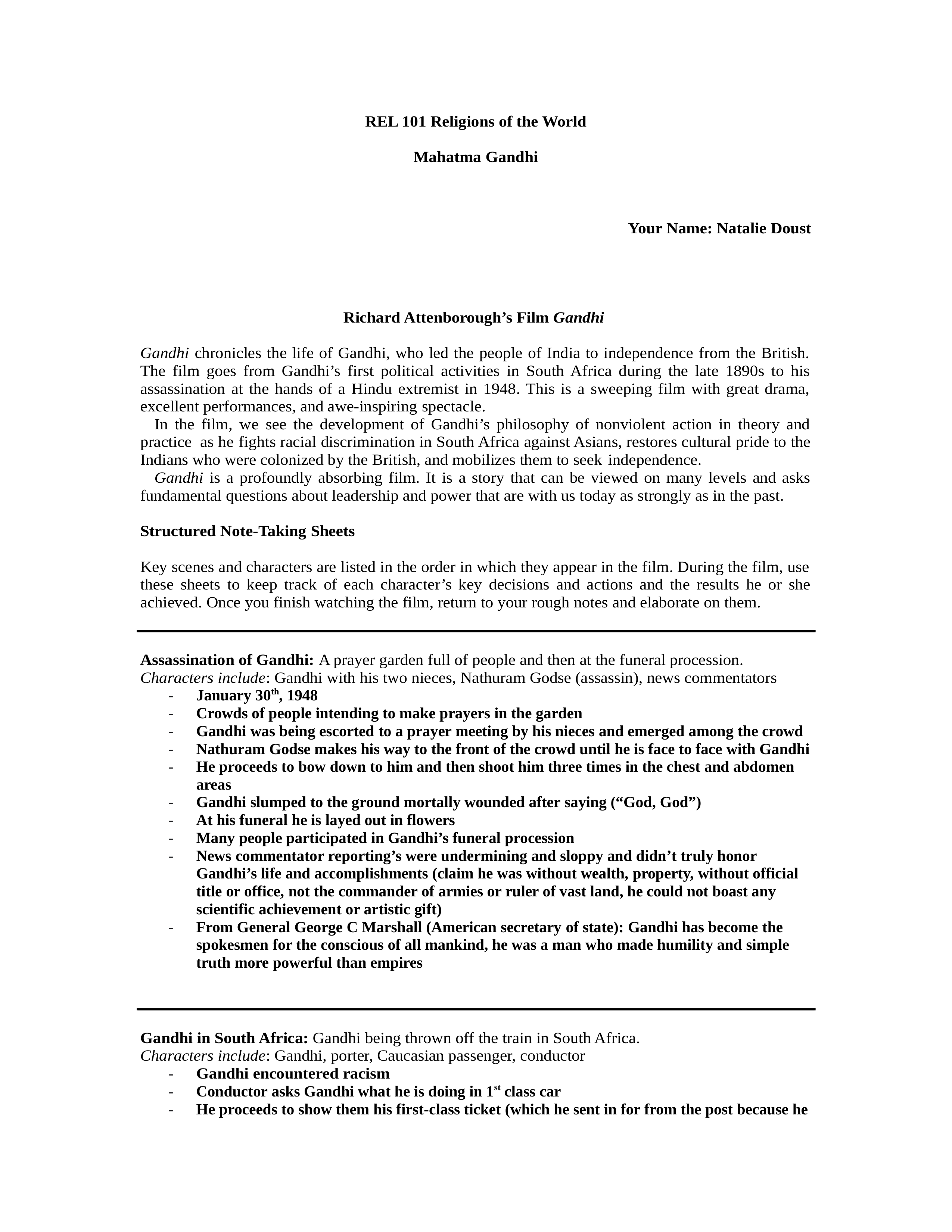 REL 101 WR - Final Assignment - Film - Note Taking Sheets for Gandhi (1982).doc_d60ffy7imp8_page1