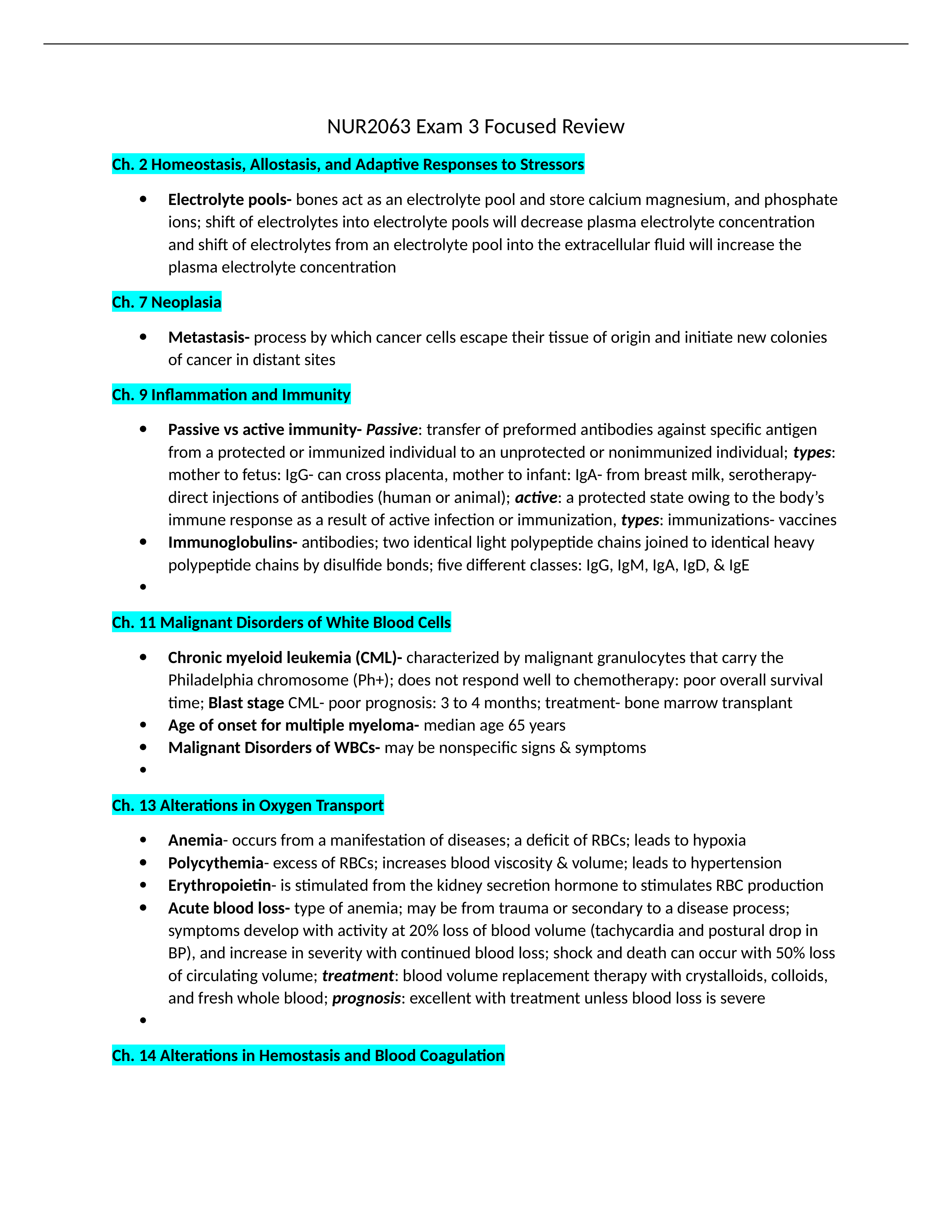 NUR2063 Exam 3 Focused Review .docx_d61v1q9j6pv_page1