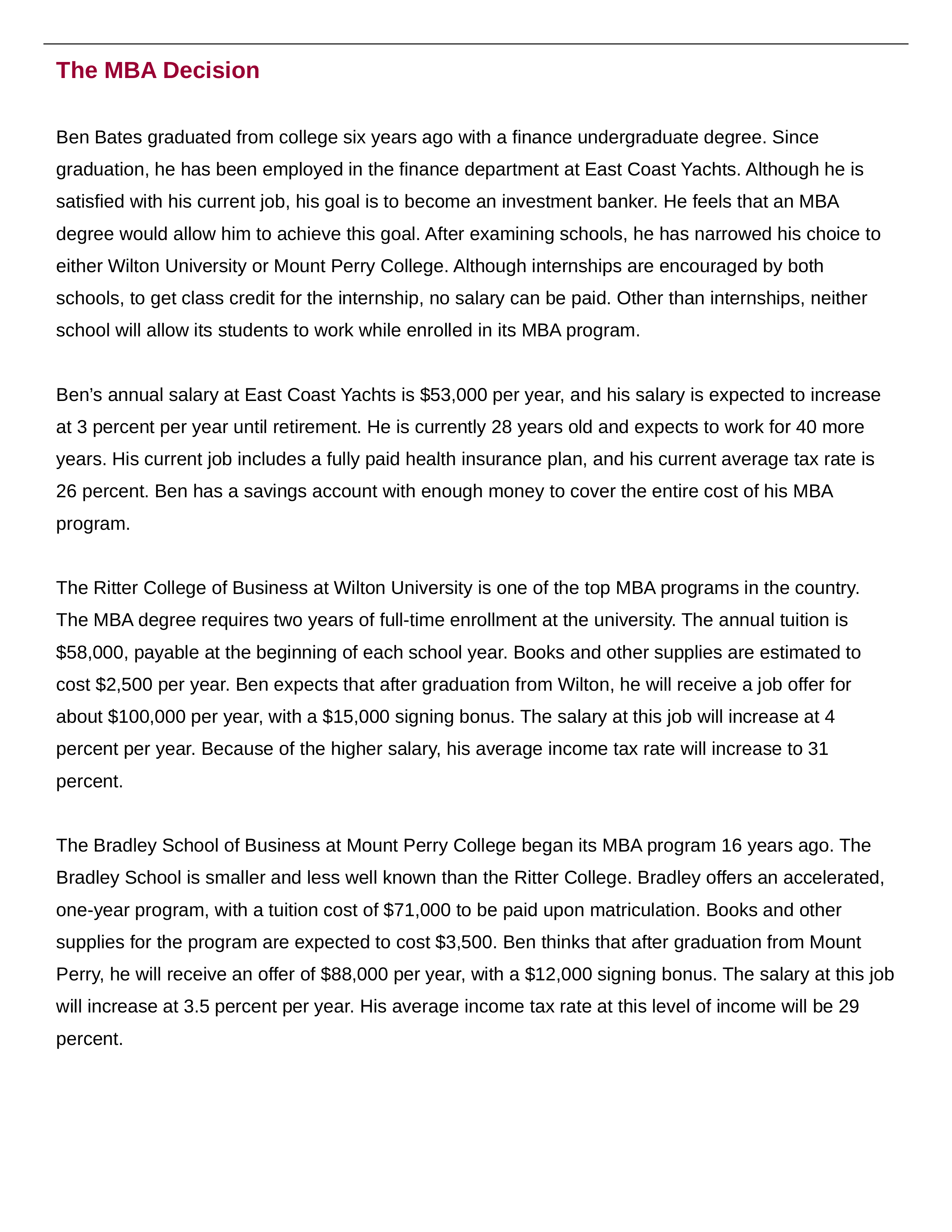 Week 3 - Case Study The MBA Decision.docx_d66ds011xhp_page1