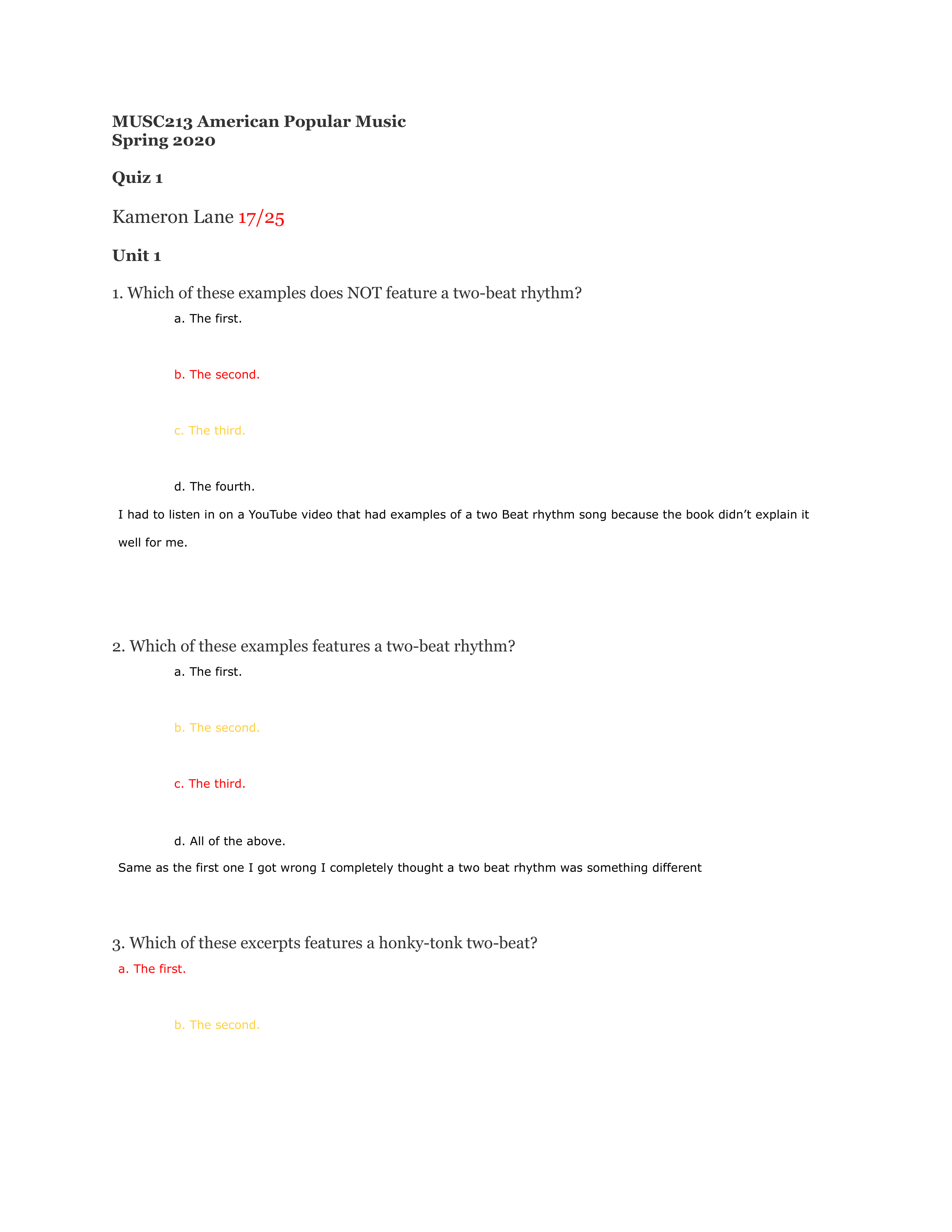 MUSC213 Quiz Unit 1 &2_Kameron Lane_ GRADED.pdf_d6f4km21niy_page1