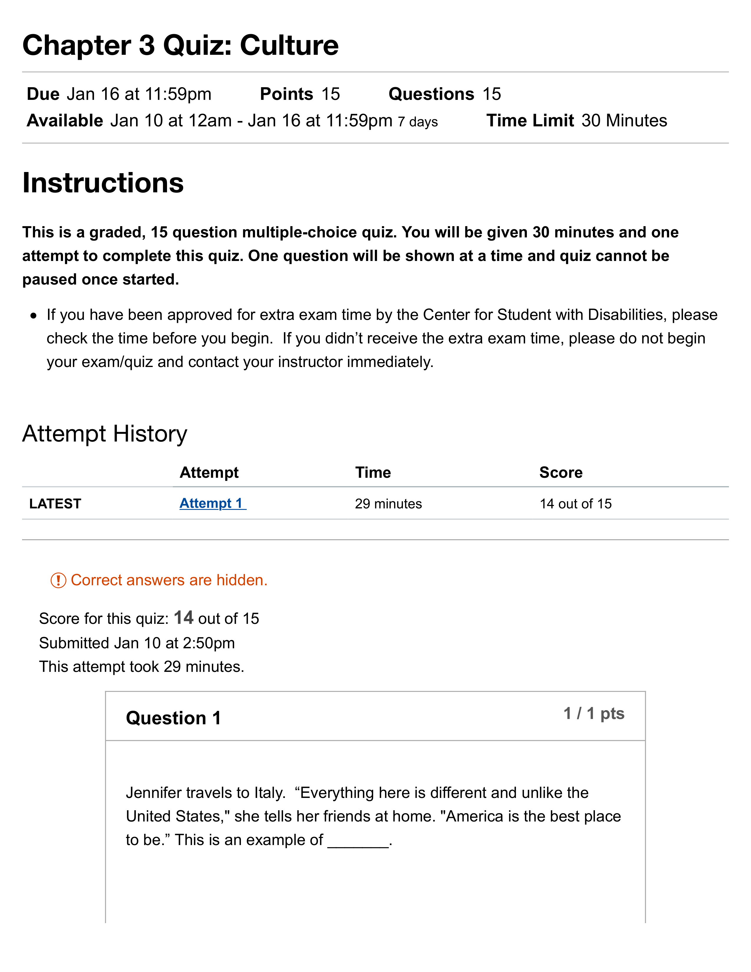 Chapter 3 Quiz: Culture : 2022 Wnt - SOCIOL 1 (1534,1537) [1..6] - Romo - (O).pdf_d6g3o33i21x_page1