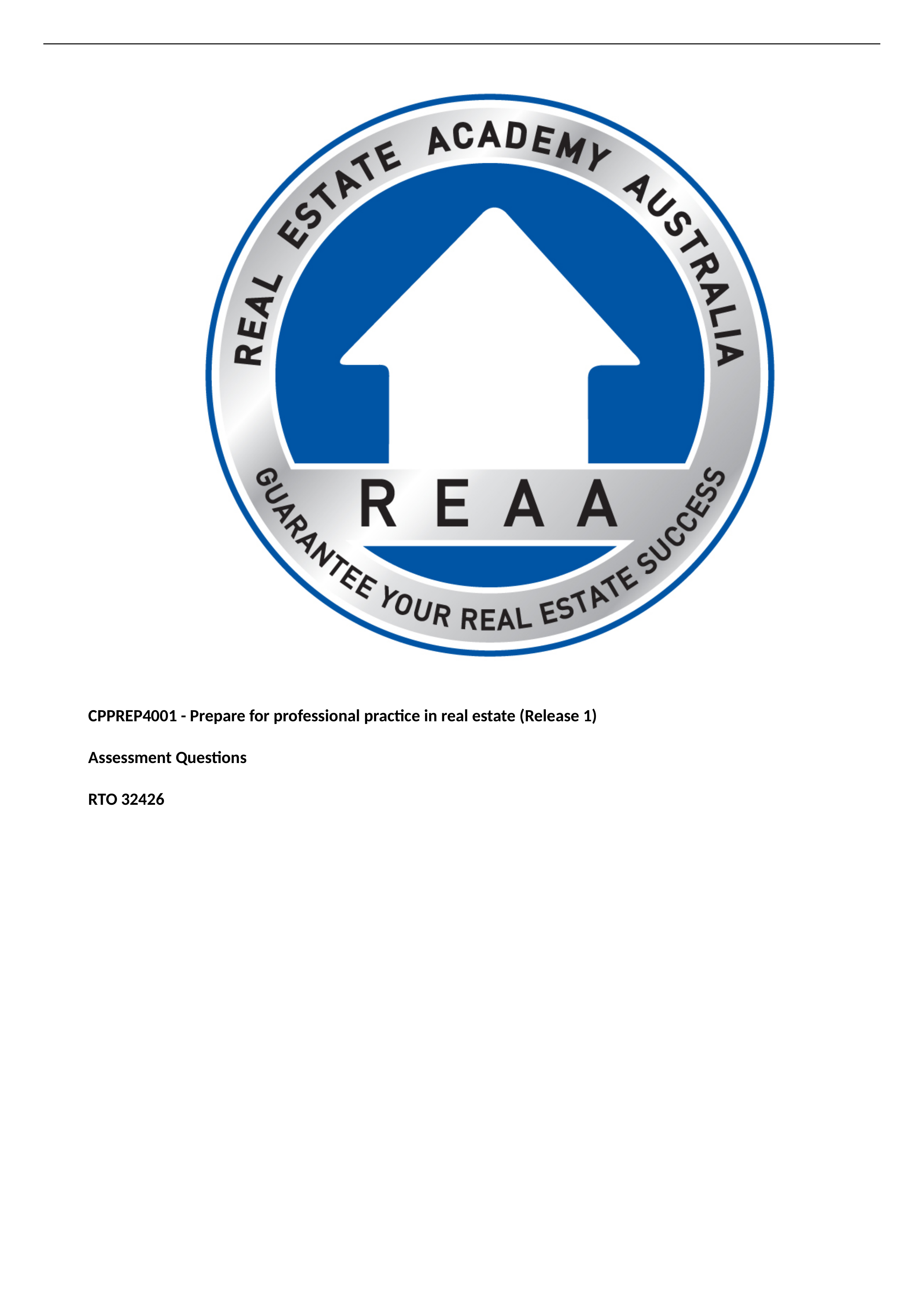 REAA - CPPREP4001 - Work in the Real Estate Industry Report v1.2.docx_d6tr3e0s03m_page1