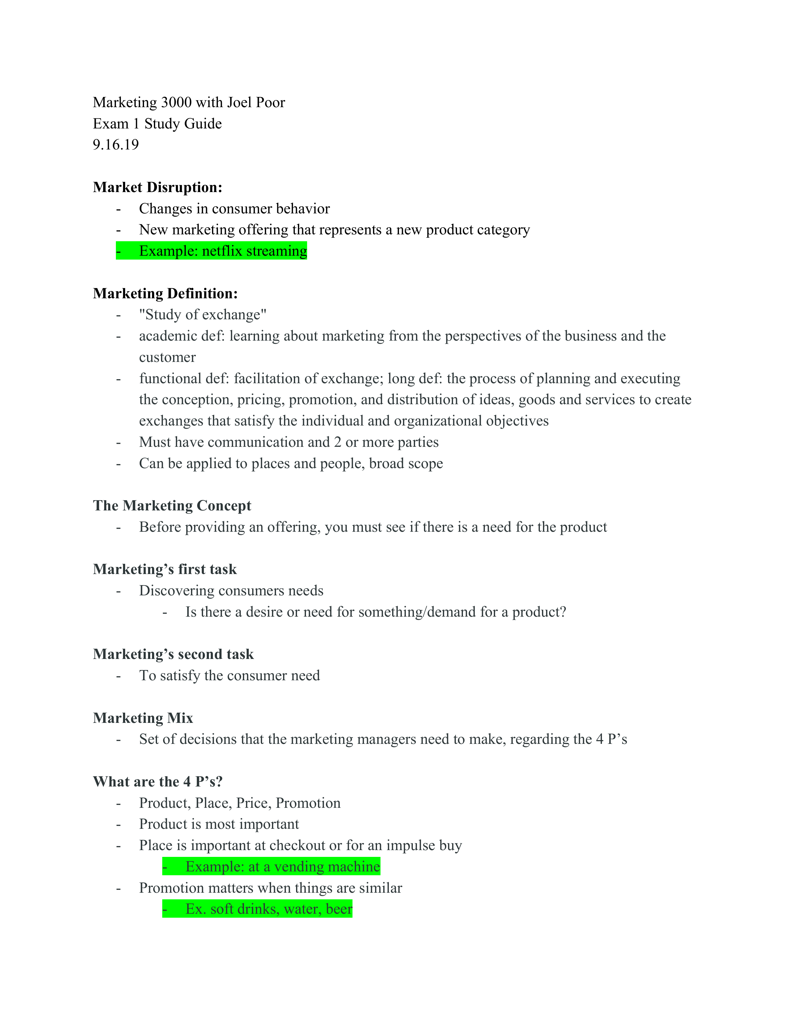 Marketing 3000 Exam 1 Study Guide_d7bnuplqyrc_page1