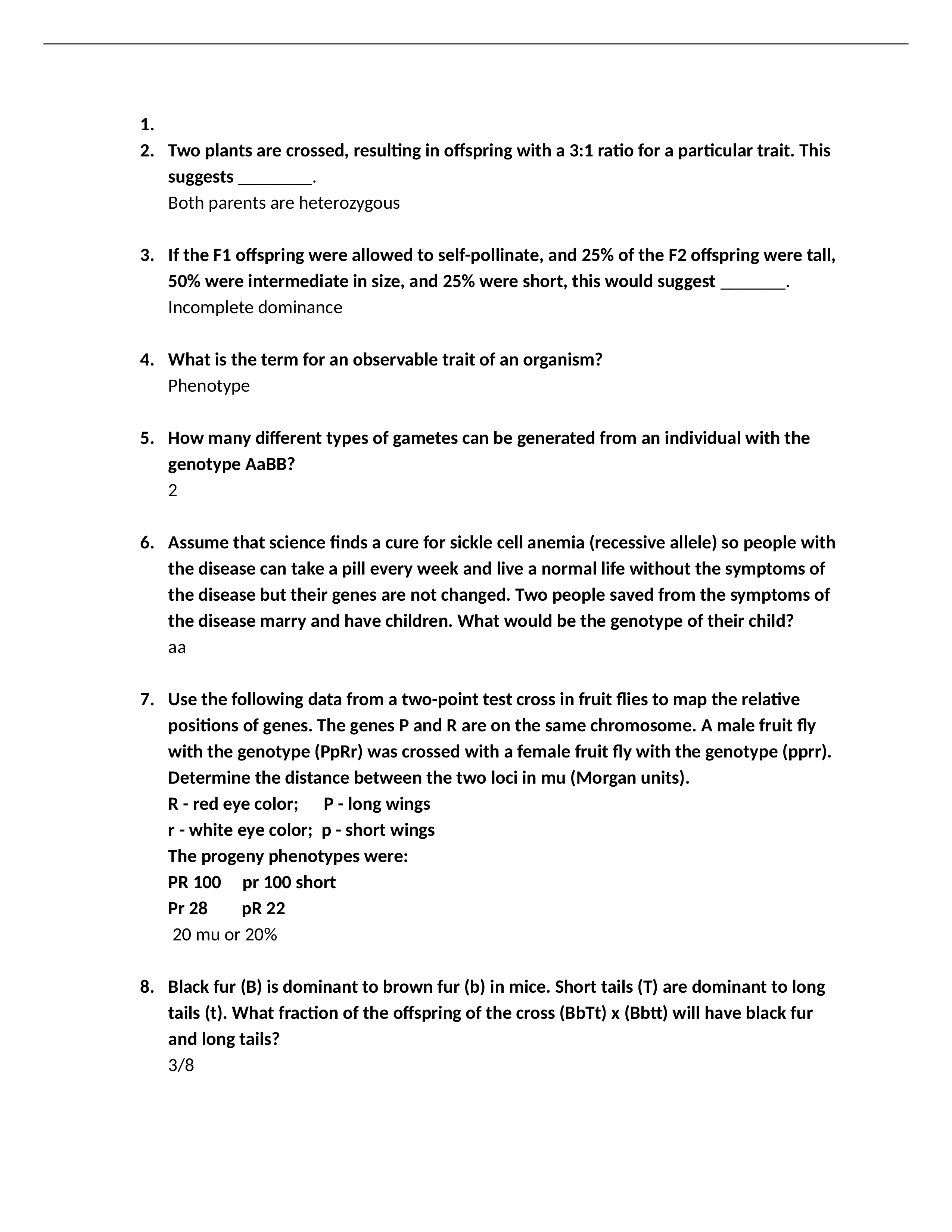 Genetics__Inheritance_Exam_Key_d7juxvi7ya8_page1