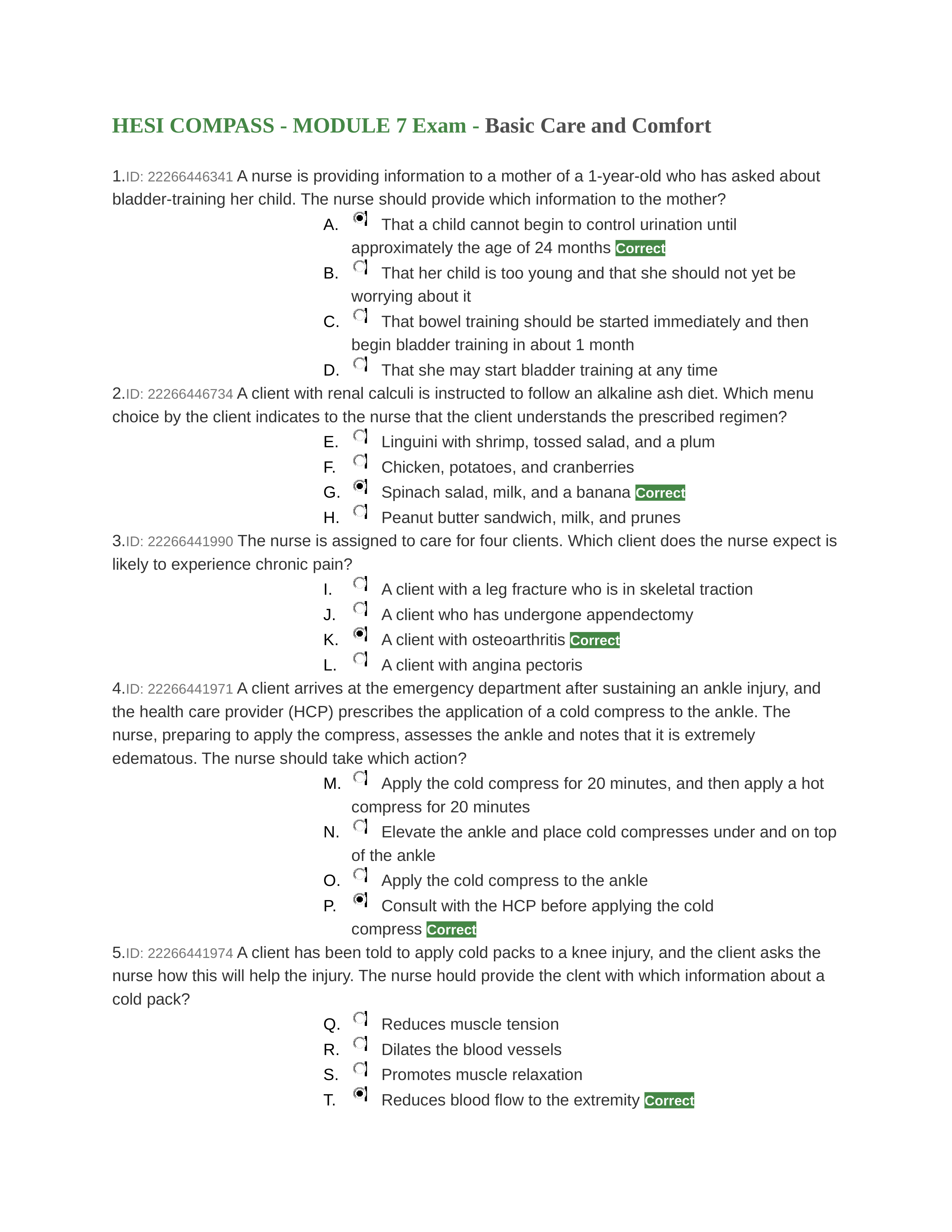 HESI COMPASS - MODULE 7 Exam - Basic Care and Comfort - Without Rationale.docx_d7lwygapsnw_page1