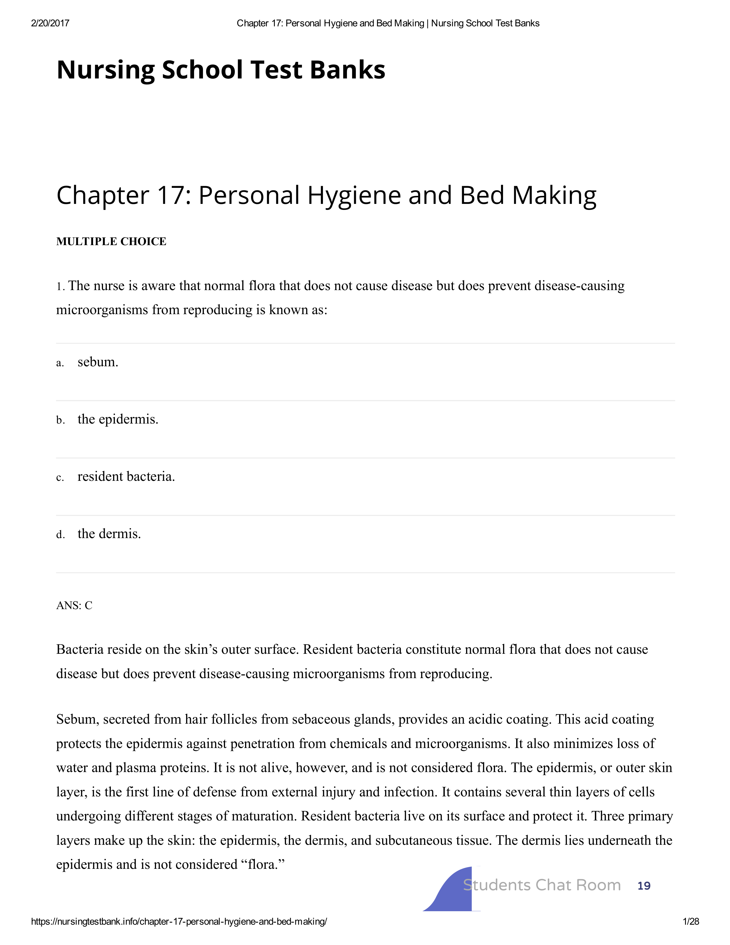 Chapter 17_ Personal Hygiene and Bed Making _ Nursing School Test Banks_d7o6r79zzct_page1