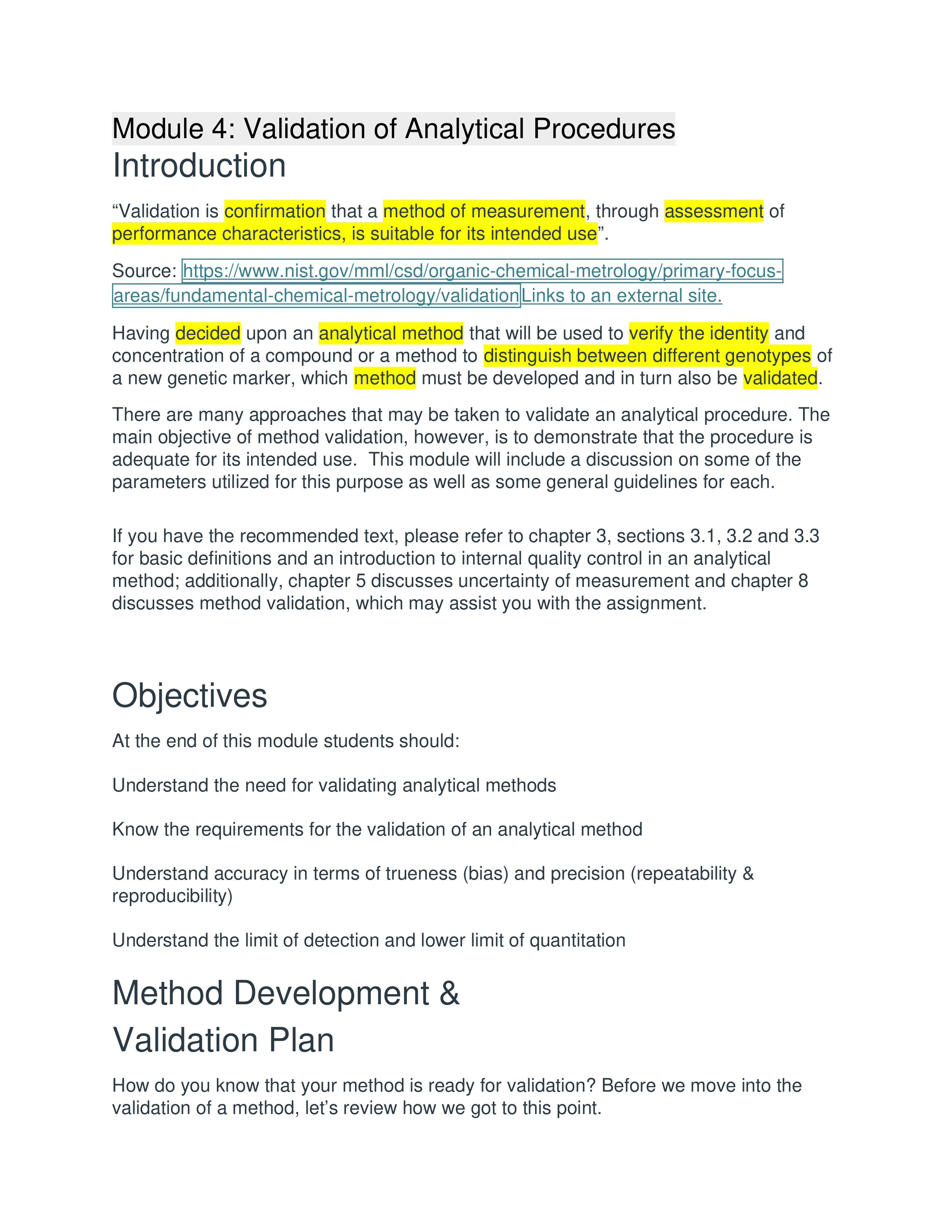 Module 4 Validation of Analytical Procedures.docx_d7oj3v6jrrb_page1