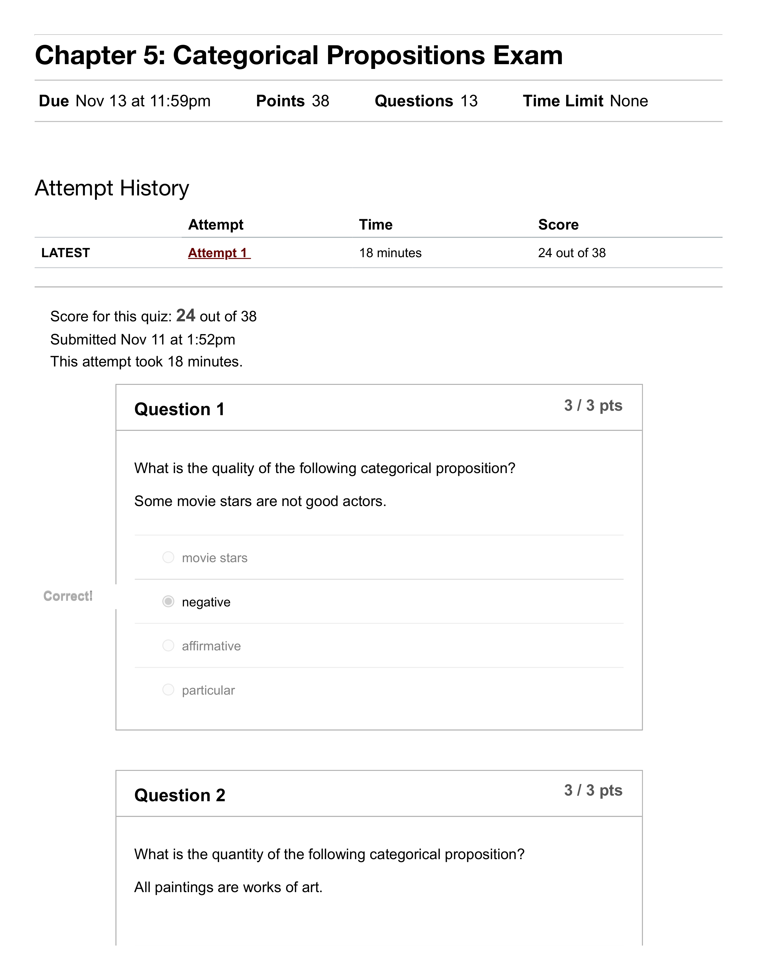 Chapter 5_ Categorical Propositions Exam_ 73049 PHIL P107 - Introduction to Logic.pdf_d7rd7h0t7iw_page1