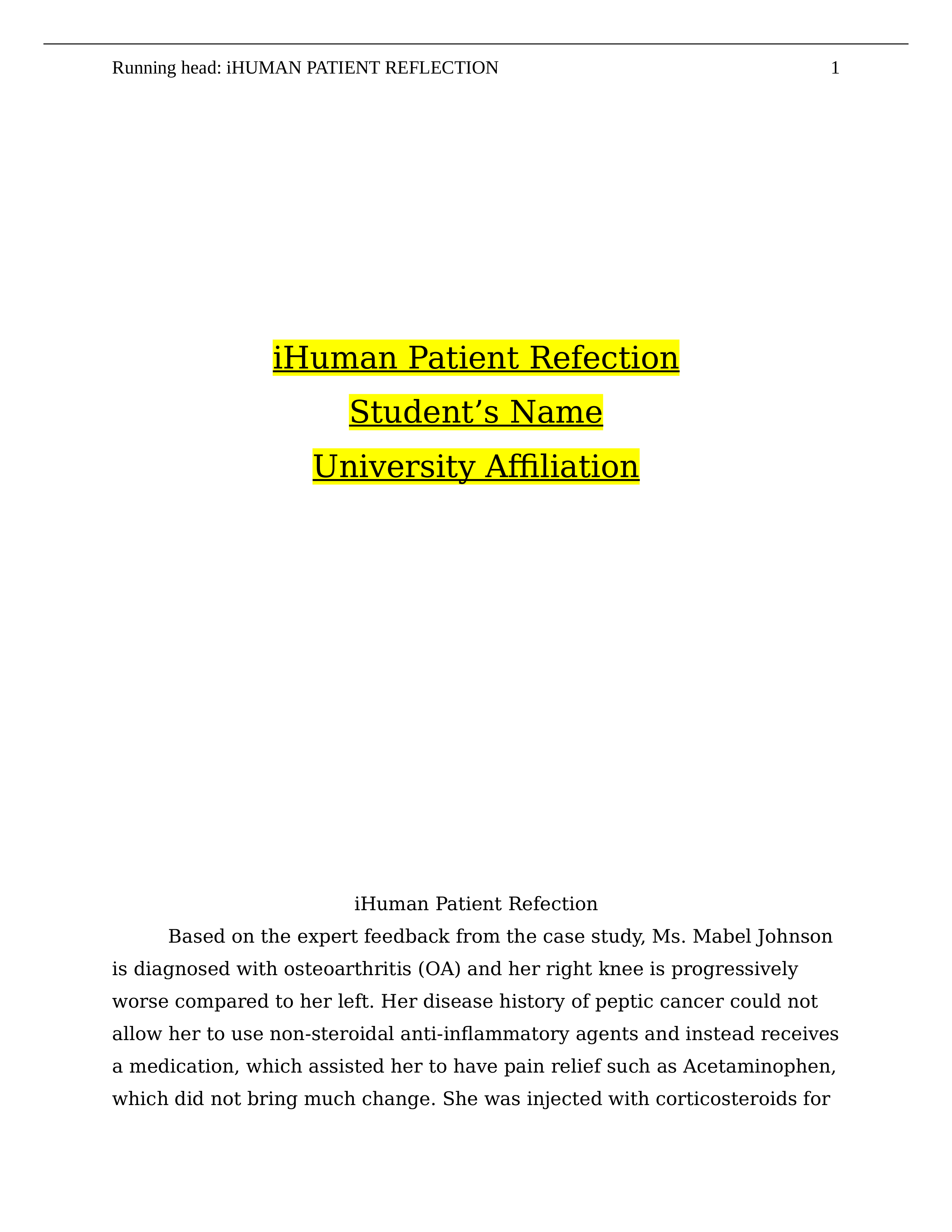 iHuman Patient Refection.docx_d8dp8o38xst_page1