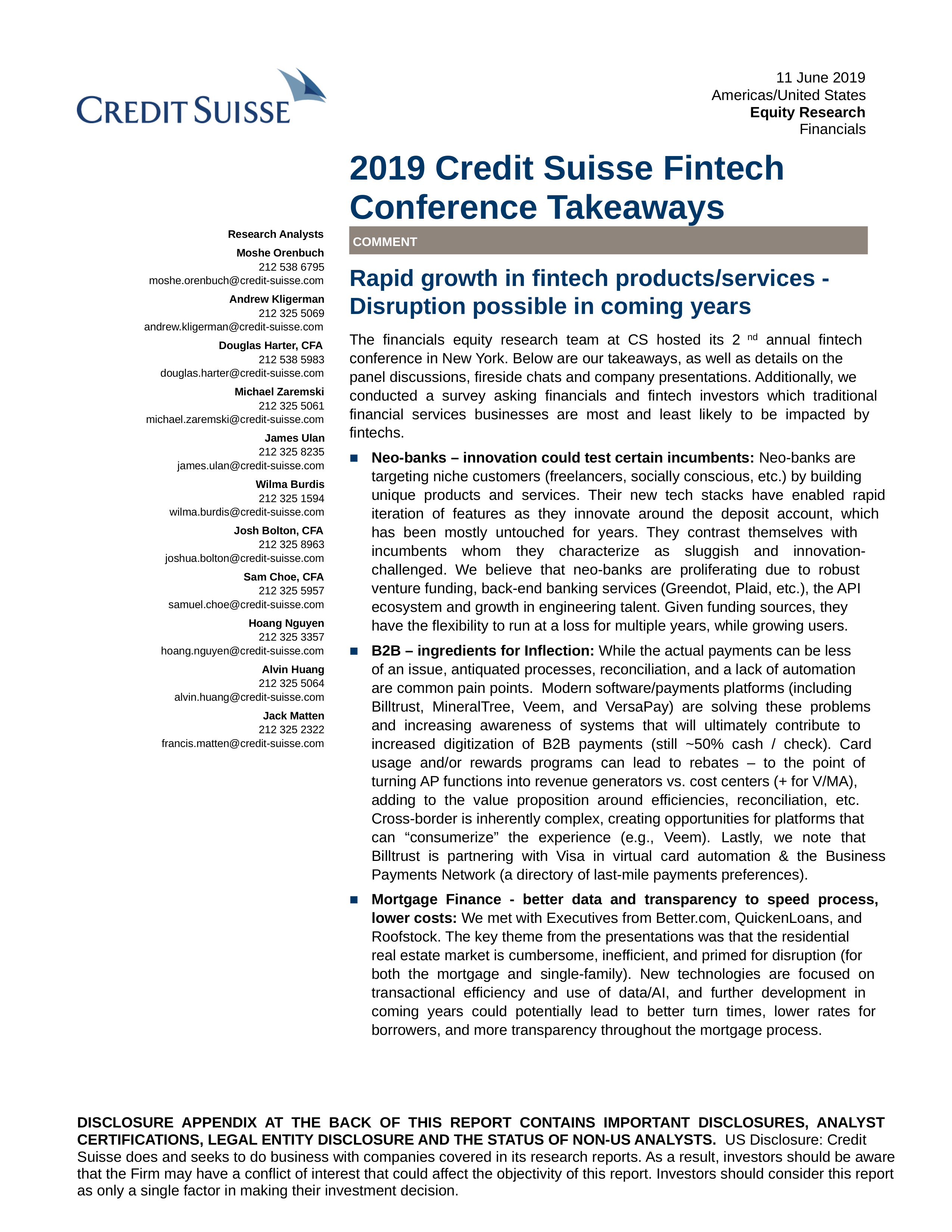 2019 Credit Suisse Fintech Conference Takeaways.PDF_d8dxdsnvf6c_page1