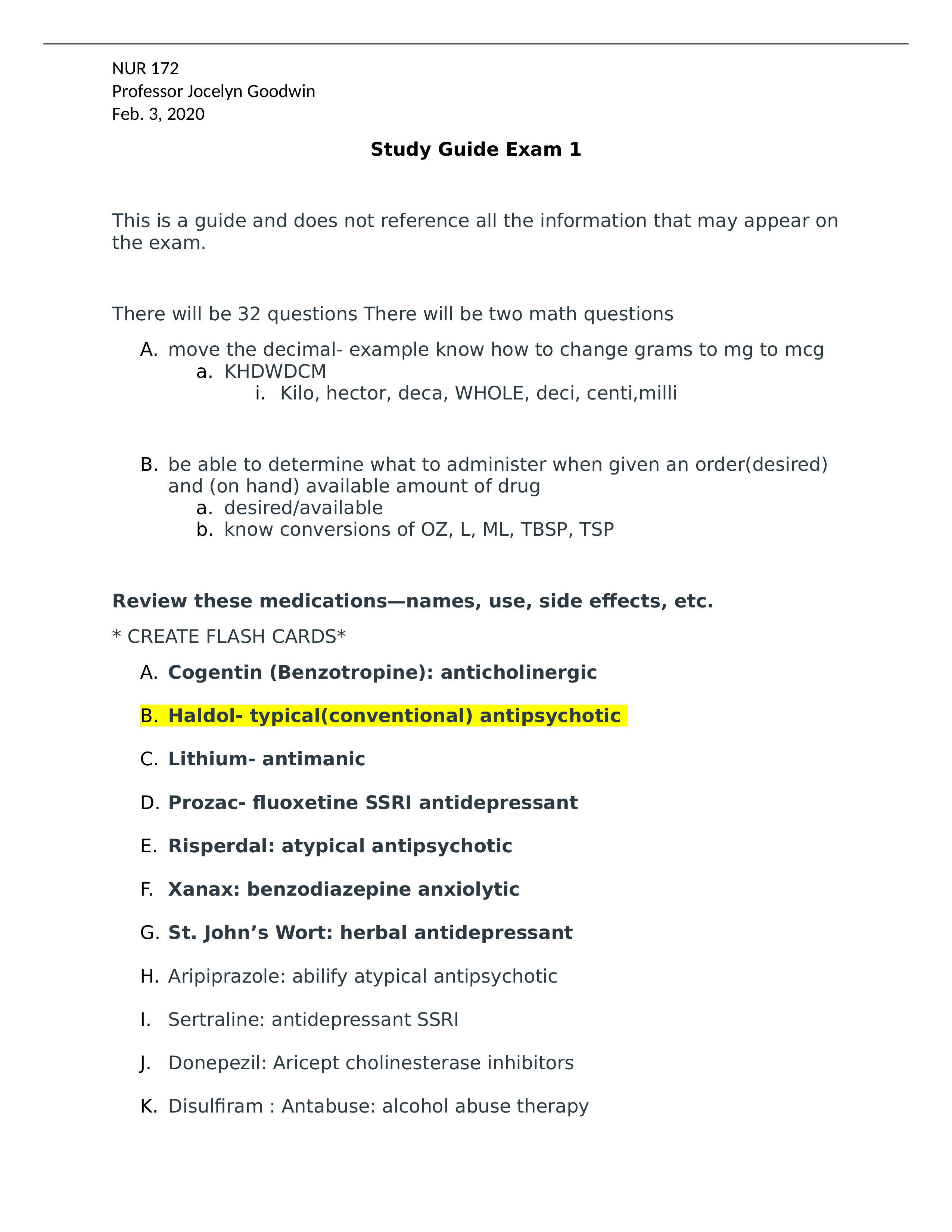 Study Guide Exam 1 NUR 172 .docx_d8fr76miwxi_page1