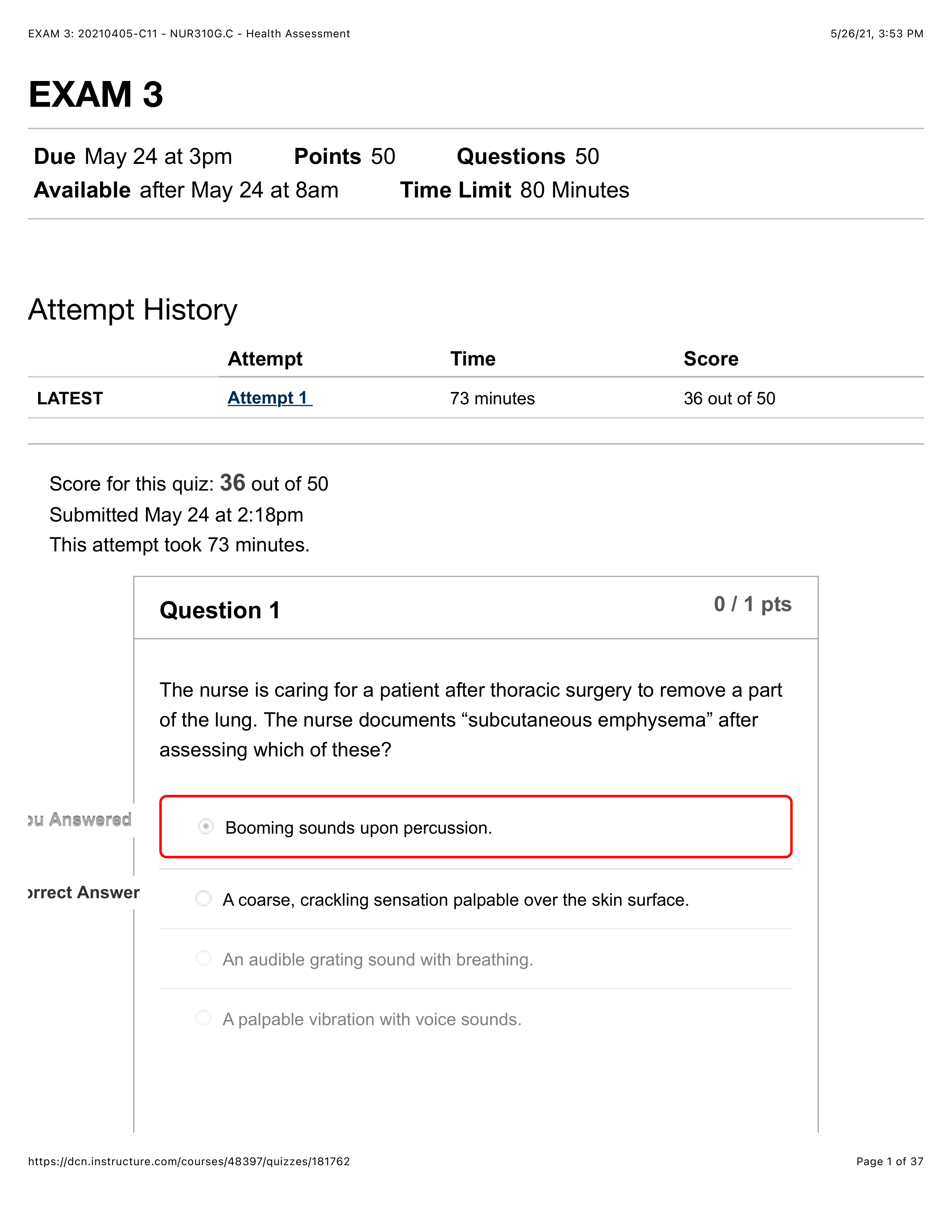 EXAM 3: 20210405-C11 - NUR310G.C - Health Assessment.pdf_d8g3wdwgxw4_page1