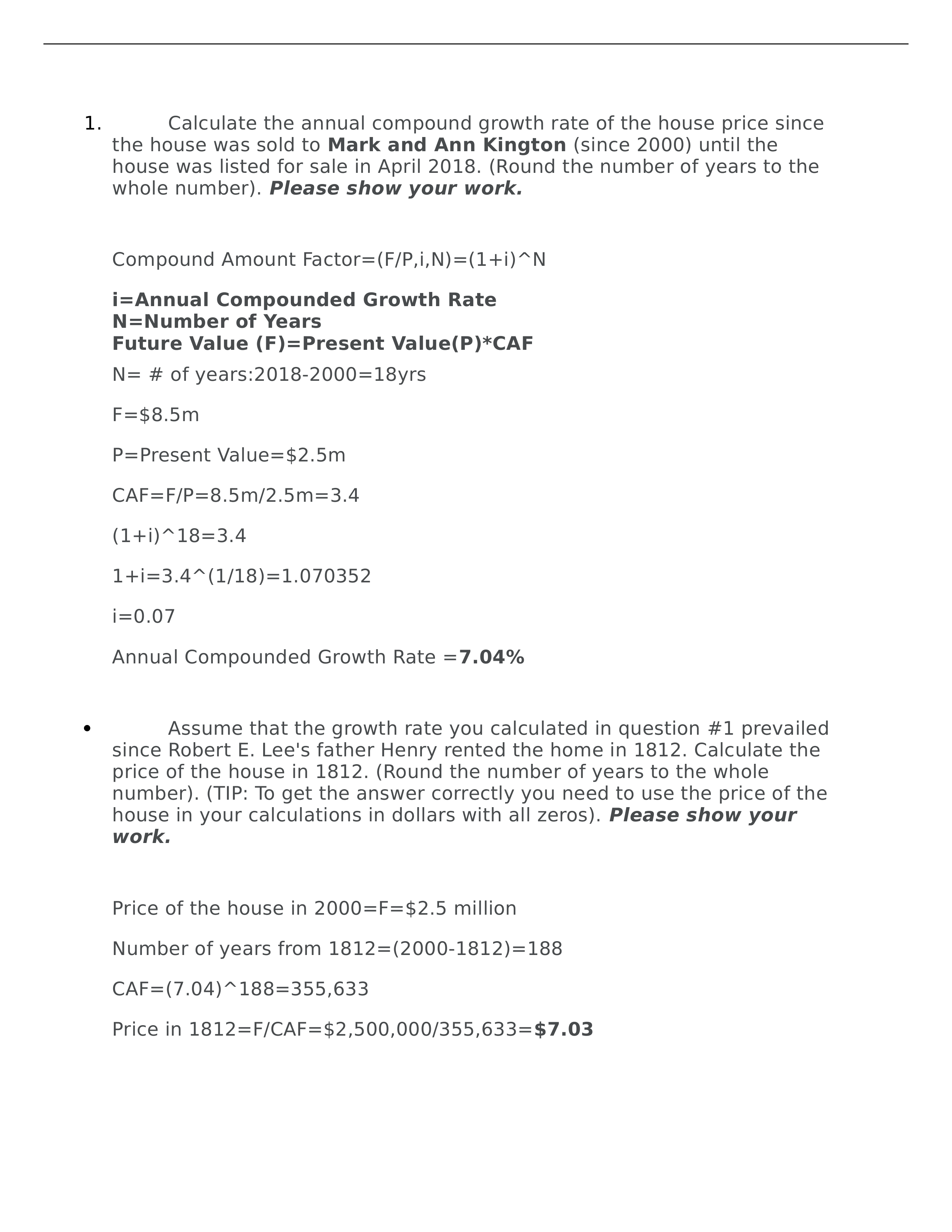 Calculate the annual compound growth rate of the robert e lee house.docx_d8gmn9m238z_page1