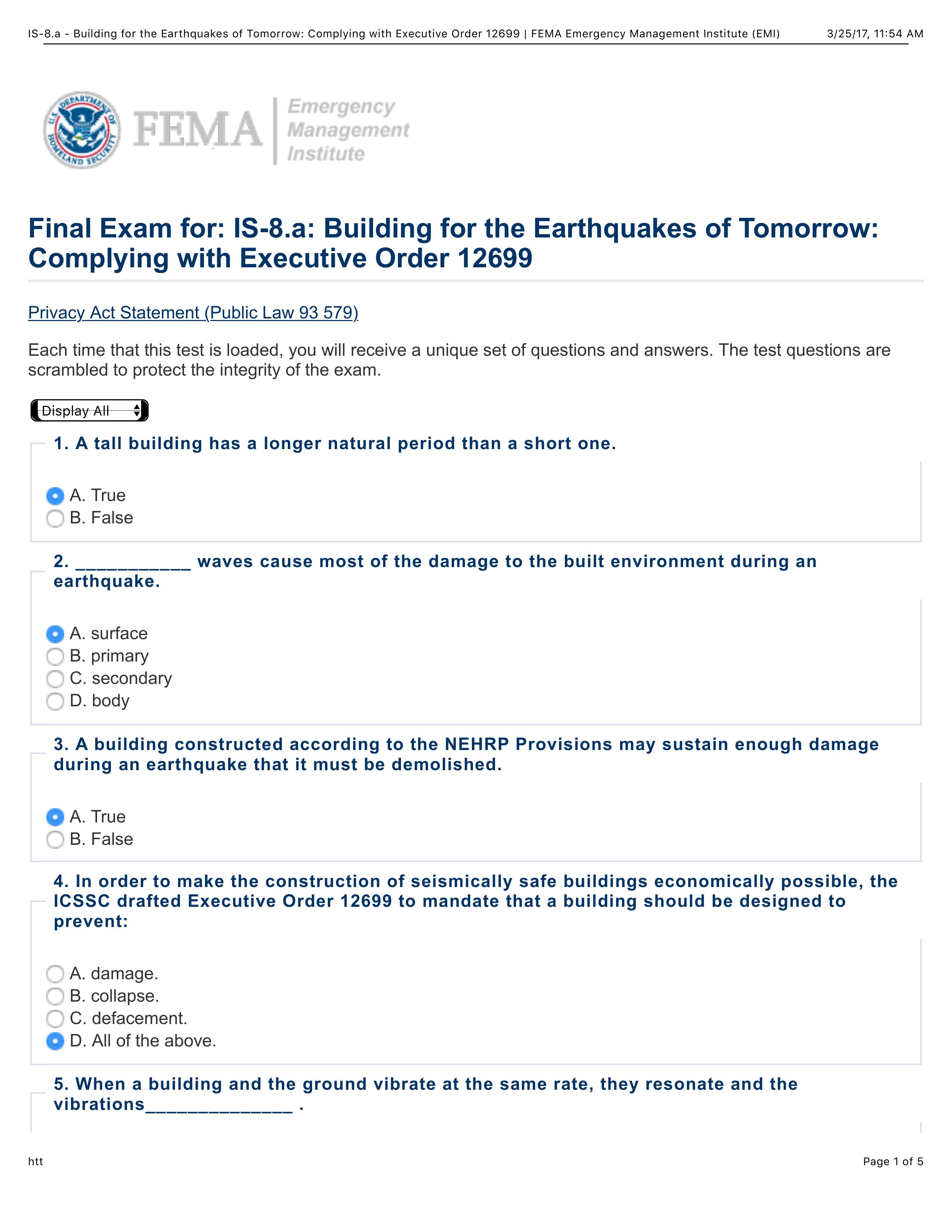 IS-8.a - Building for the Earthquakes of Tomorrow: Complying with Executive Order 12699 | FEMA Emerg_d8nc5e58cd3_page1