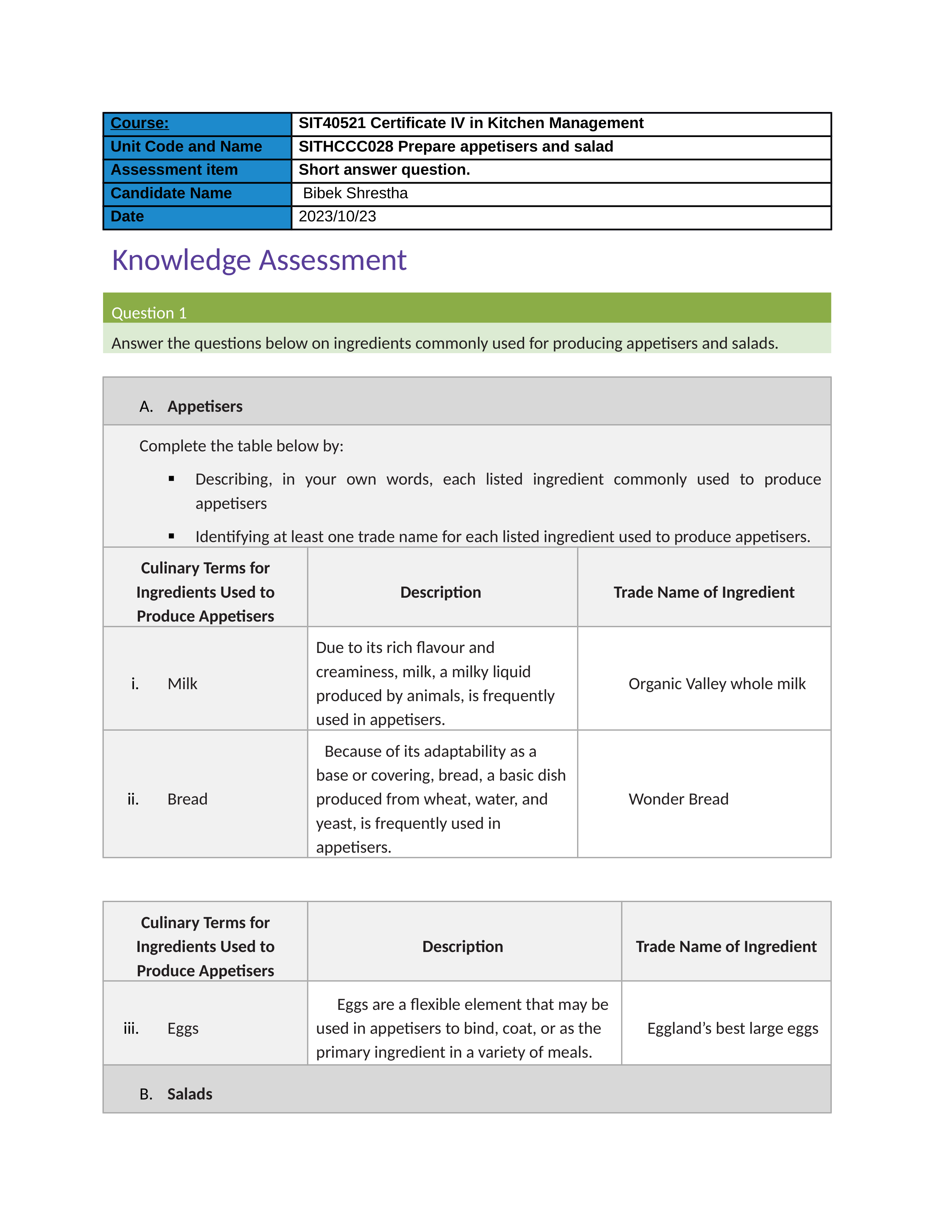 SITHCCC028 - Prepare appetisers and salads Assessment A1..docx_d92ckd8yvhl_page1