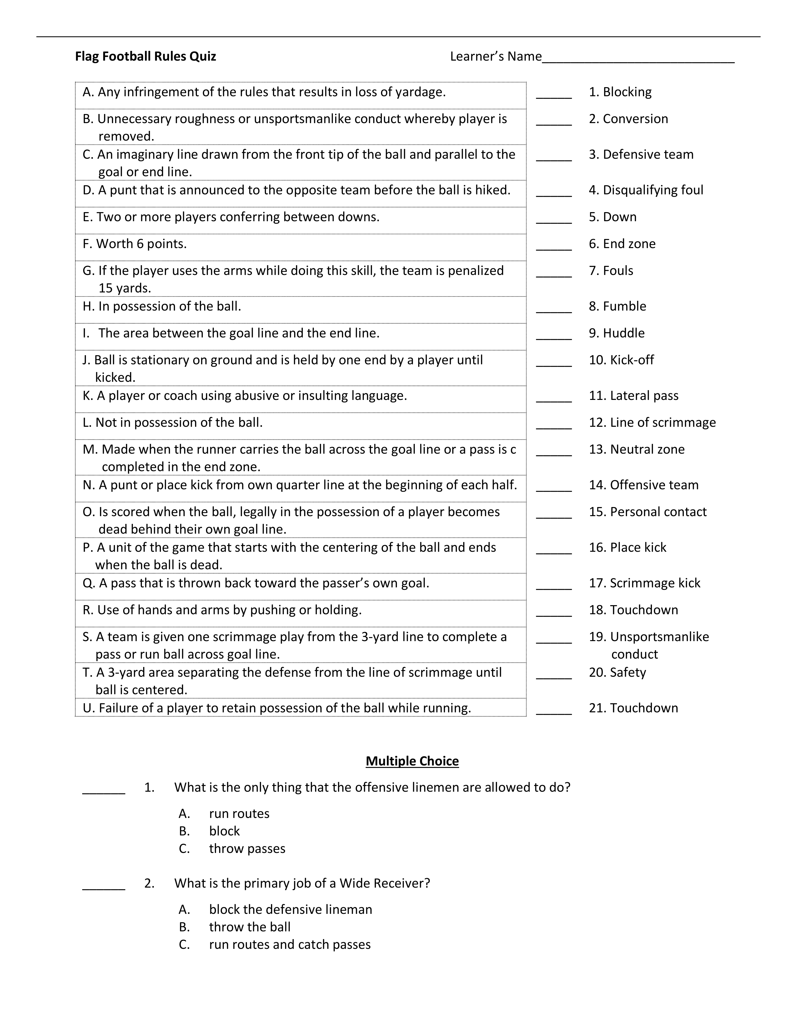 Flag Football Rules Quiz with ANSWER KEYS [KINT244].pdf_d938ezi9h4v_page1