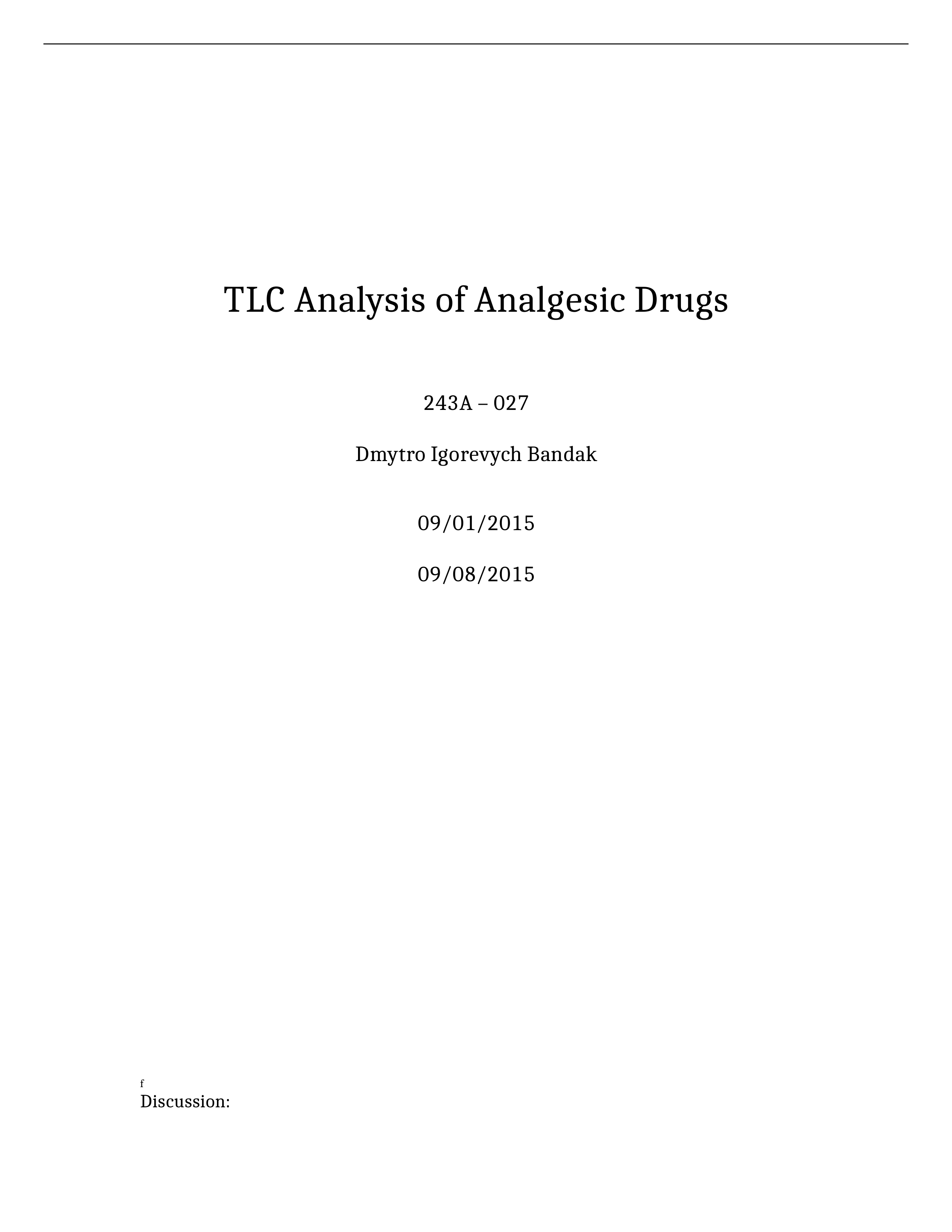 TLC Analysis of Analgesic Drugs Title Page_d9a7woucdwj_page1