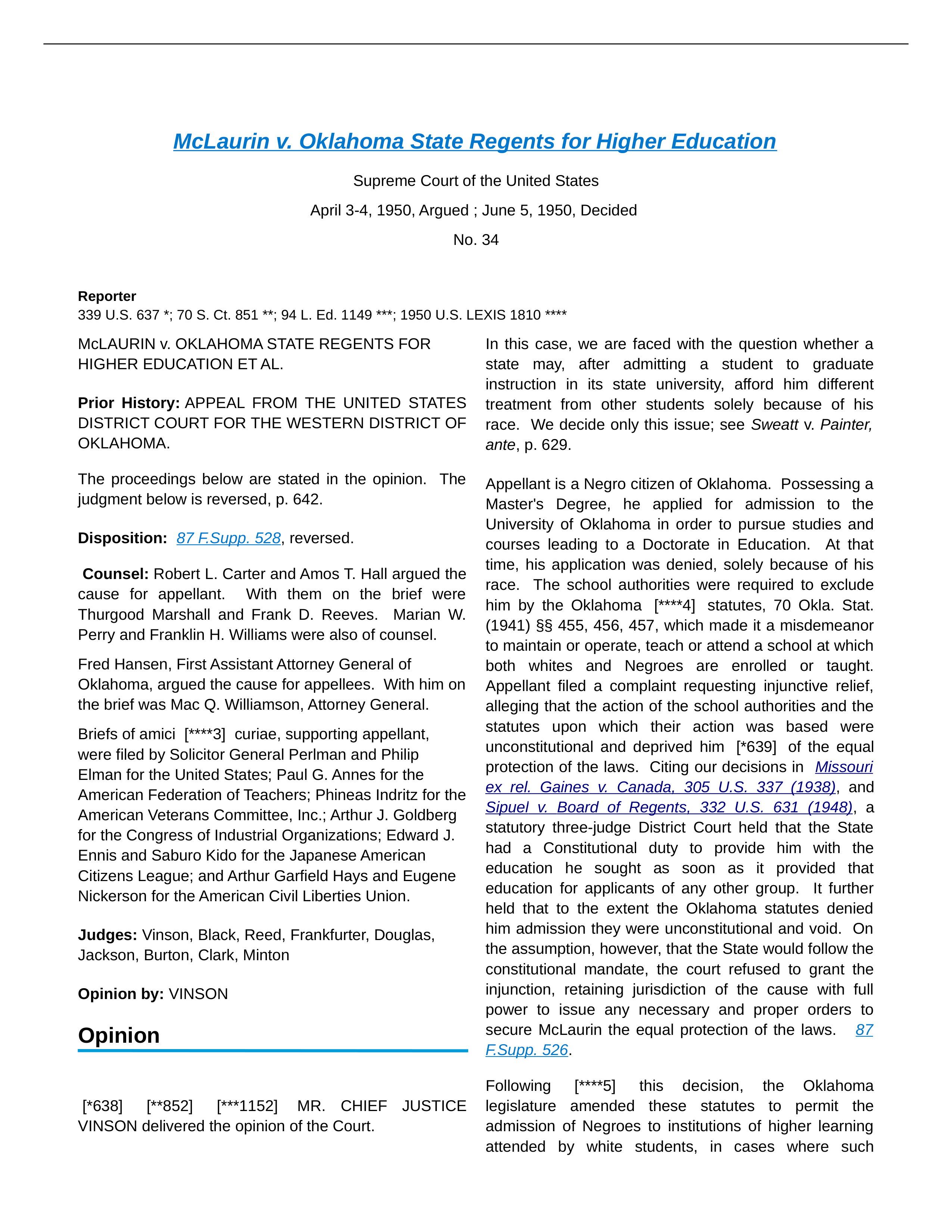 McLaurin v. Oklahoma State Regents for Higher Education_ 339 U.S. 637.DOCX_d9iwf3vd3is_page1