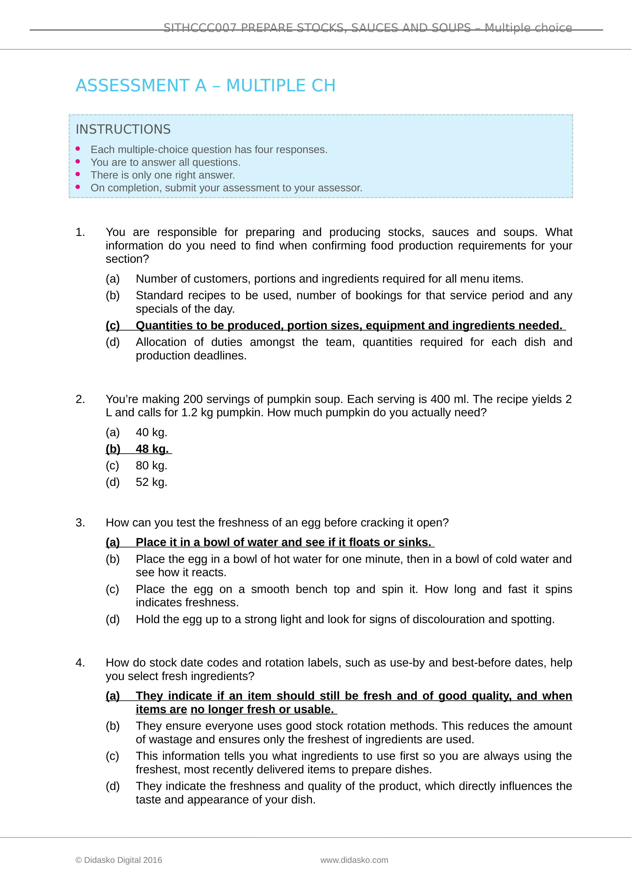 SITHCCC007_Assessment A_Multiple-choice_V1-0.docx_d9s42kjqwor_page1