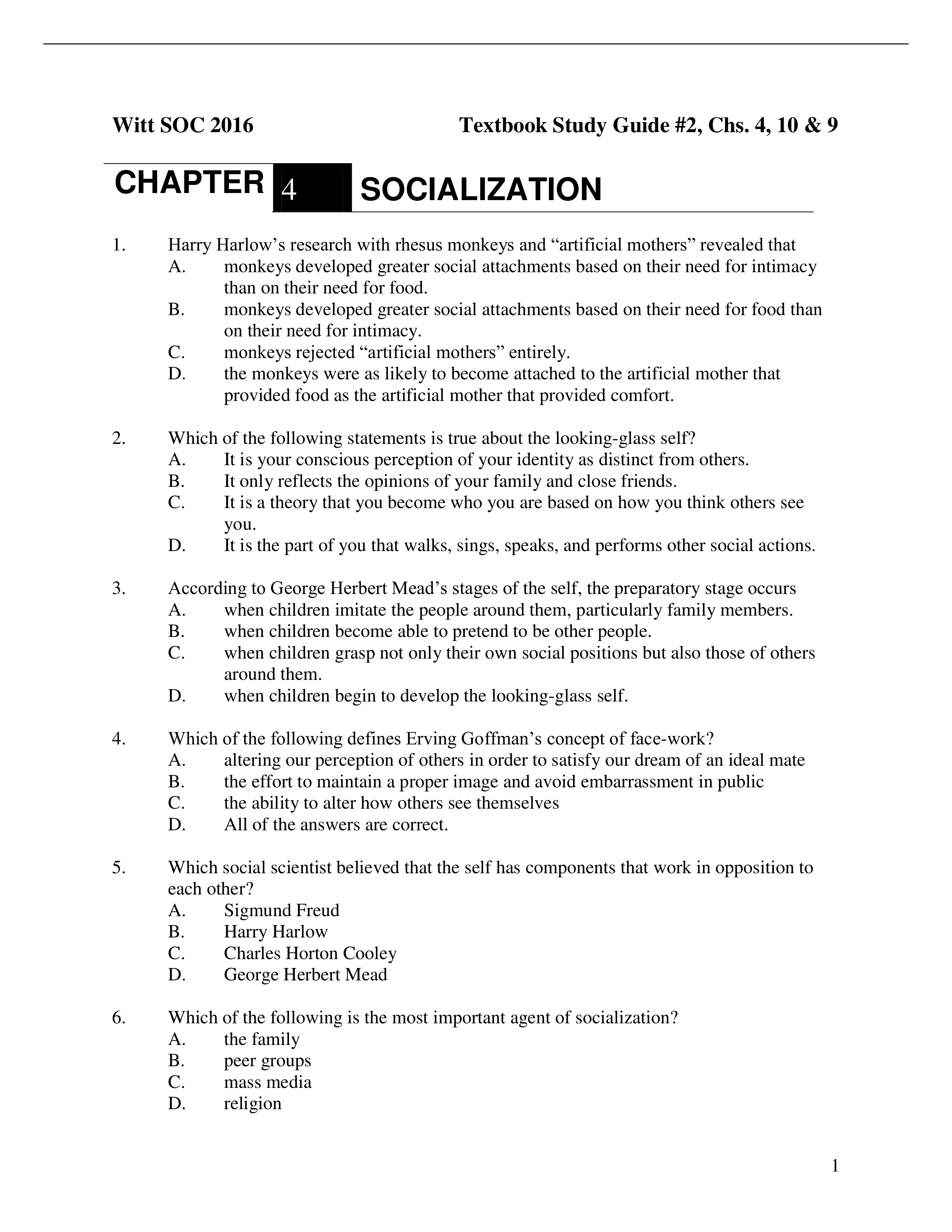 Witt 2016 Study Guide #2 -- Chs. 4, 10 &amp; 9 -- NO ANSWERS.pdf_d9tnzn4ag4y_page1