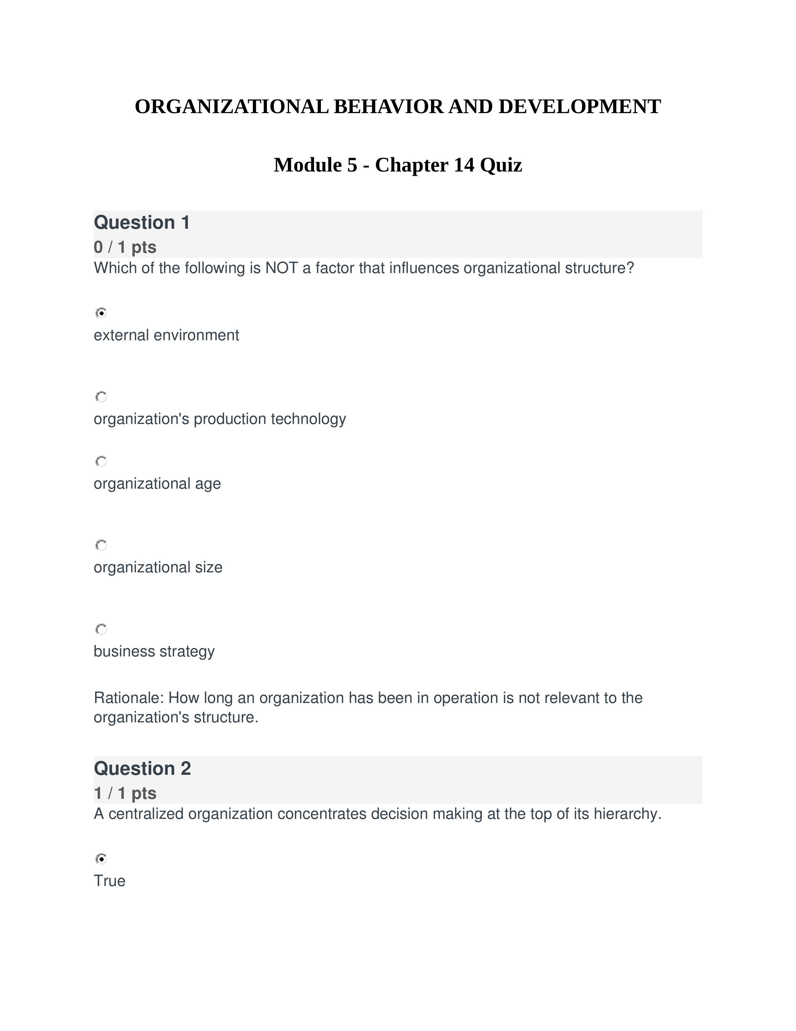 ORGANIZATIONAL BEHAVIOR AND DEVELOPMENT Module 5 - Chapter 14 Quiz.docx_da4ukzct3q5_page1