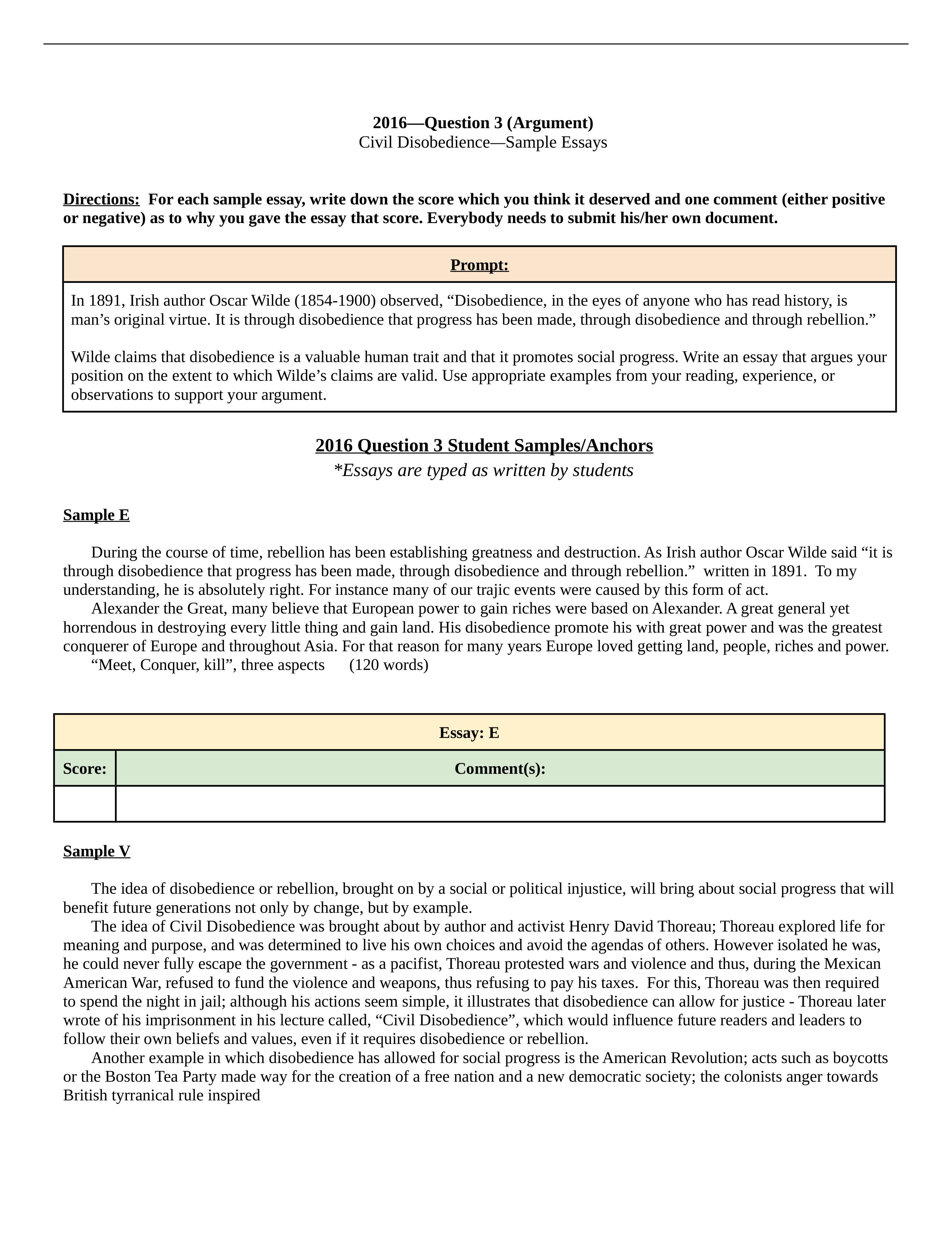 Yussepy Perez - AP Lang - Civil Disobedience - 2016 Question 3 - Argument - Sample Essays Practice A_datffteo5be_page1