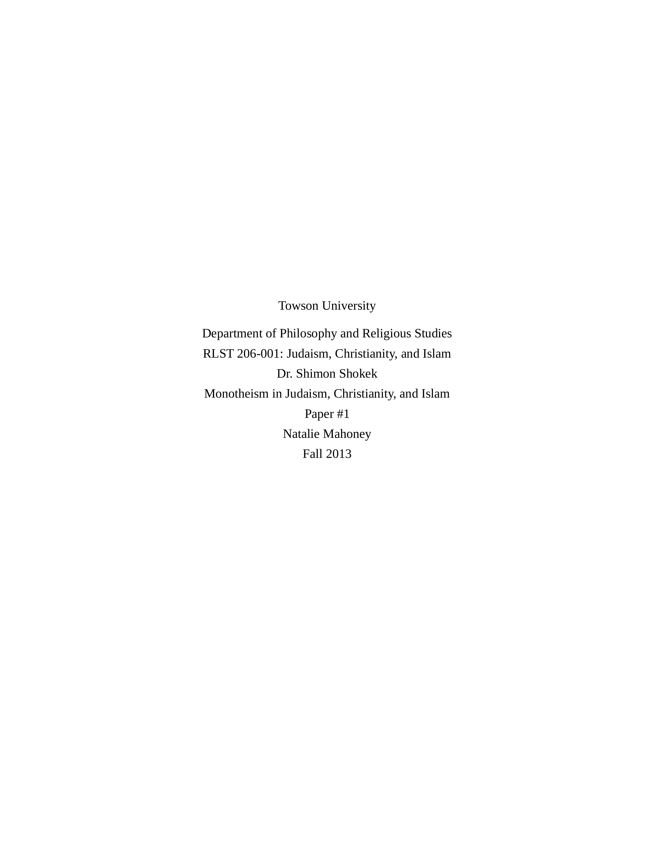 Monotheism in Judaism, Christianity, and Islam Paper #1_db2gg05846h_page1