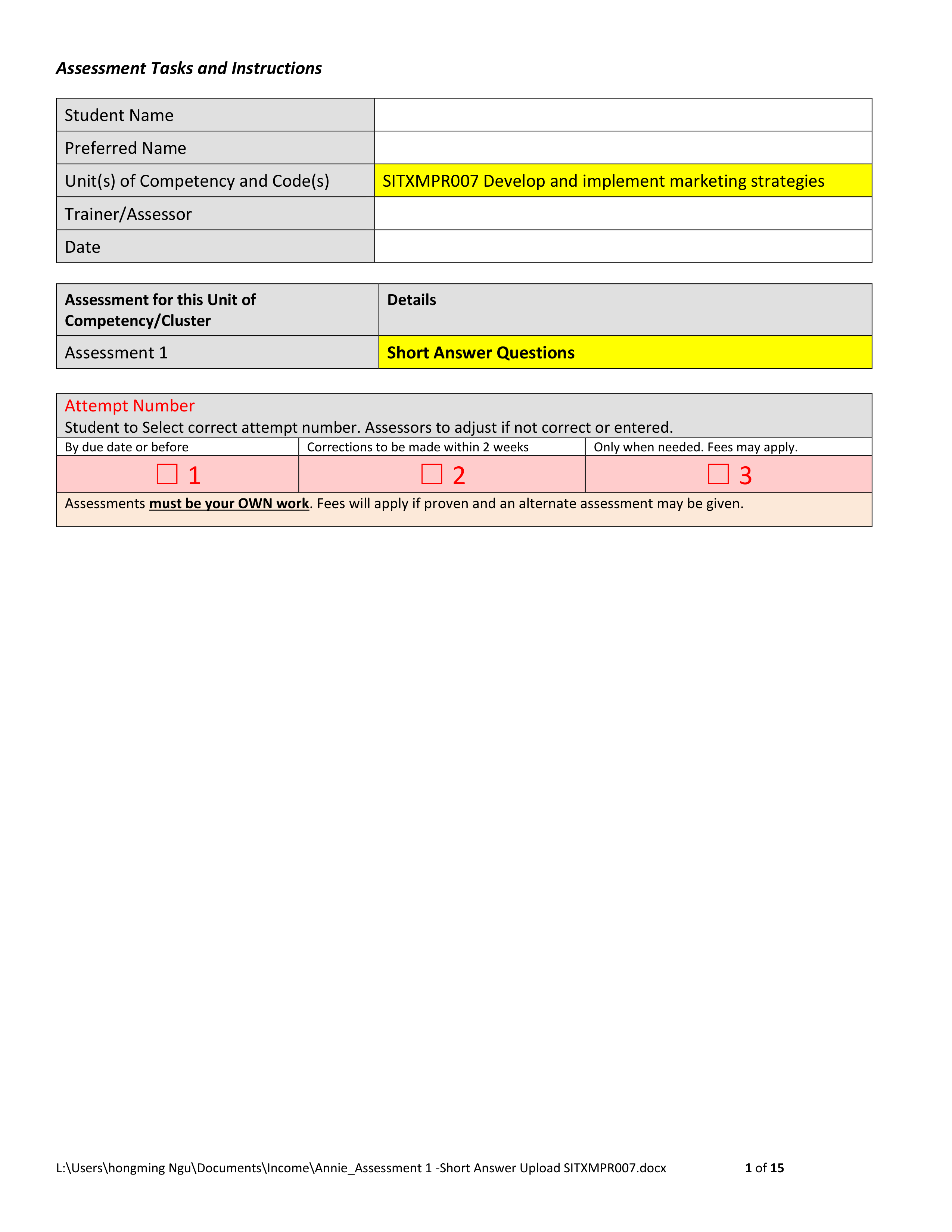 Annie_Assessment 1 -Short Answer Upload SITXMPR007.pdf_dbv7os4roe4_page1